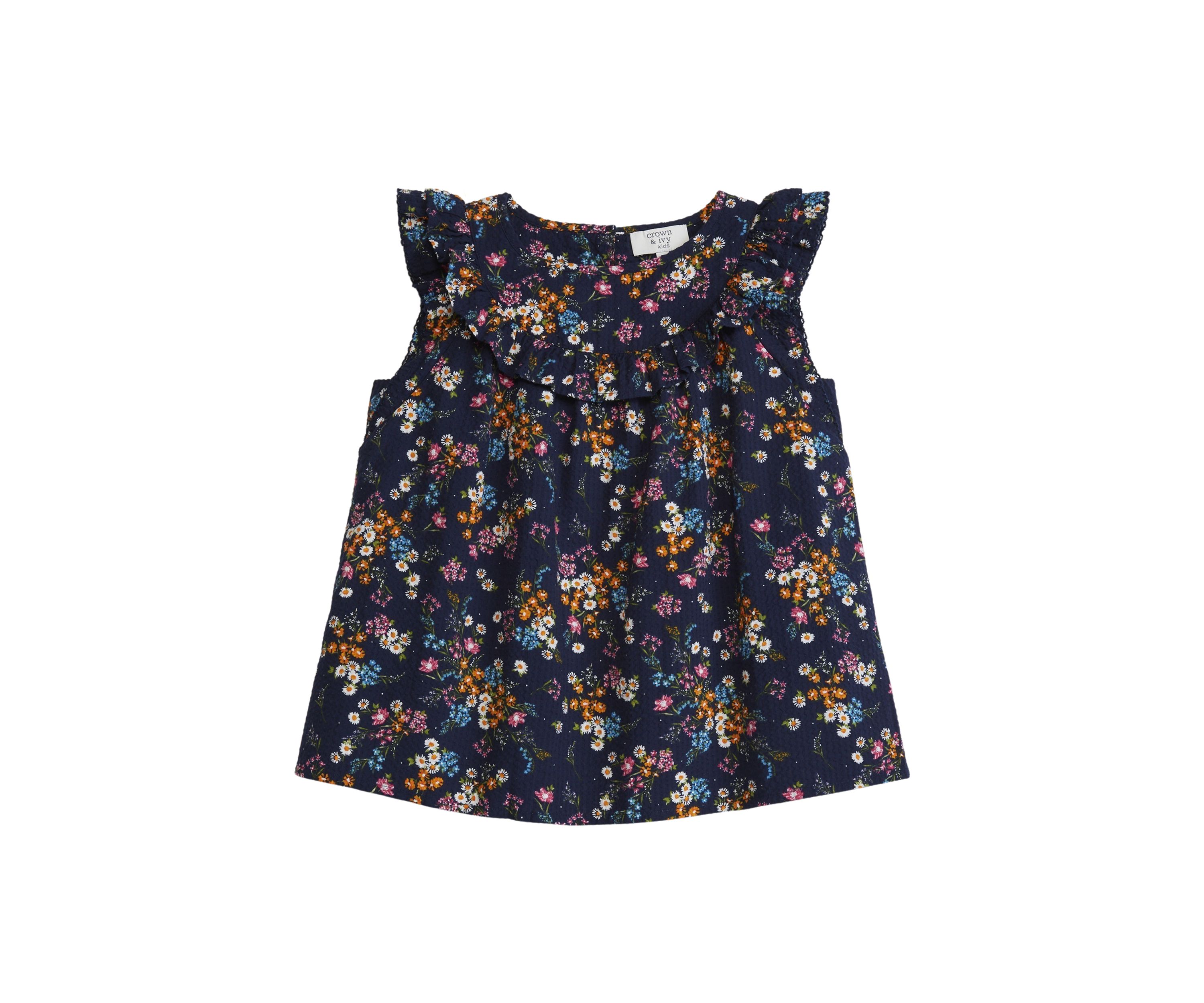 Girls 4-6x Circle Ruffle Top