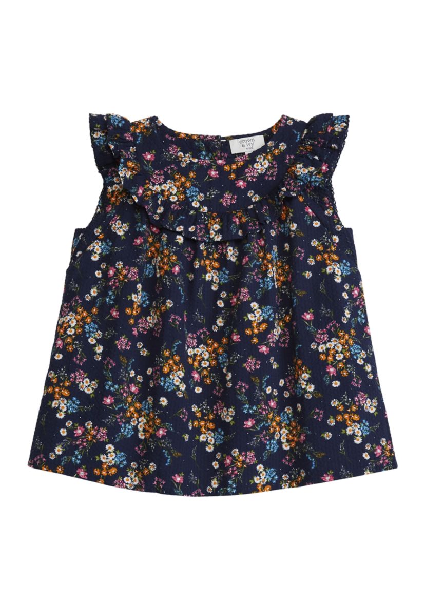 Girls 4-6x Circle Ruffle Top