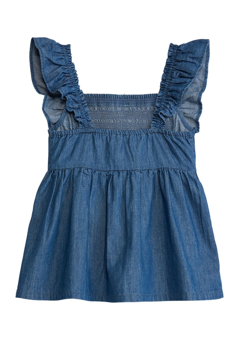 Girls 4-6x Sleeveless Smocked Babydoll Top