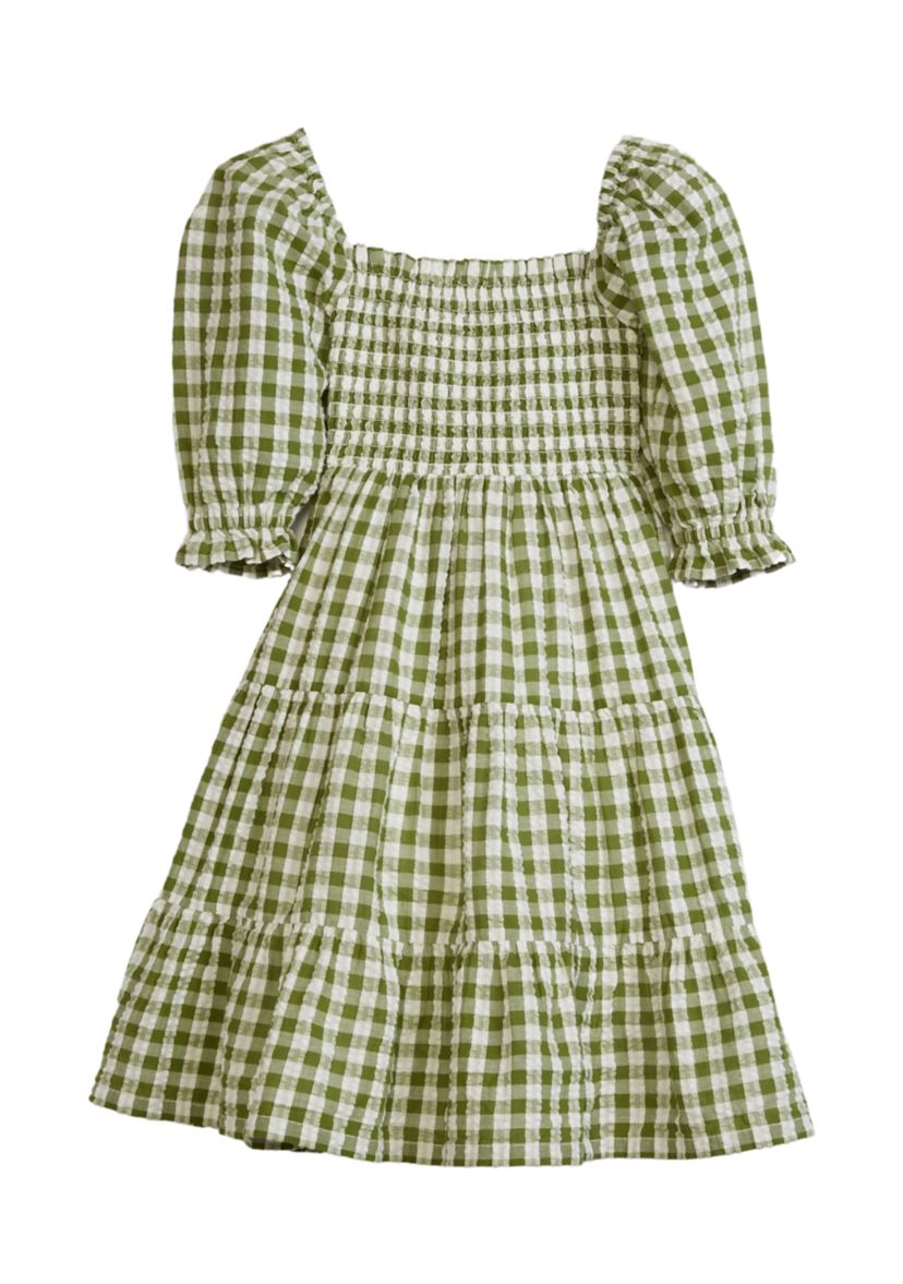 Girls 4-6x Puff Sleeve Dress