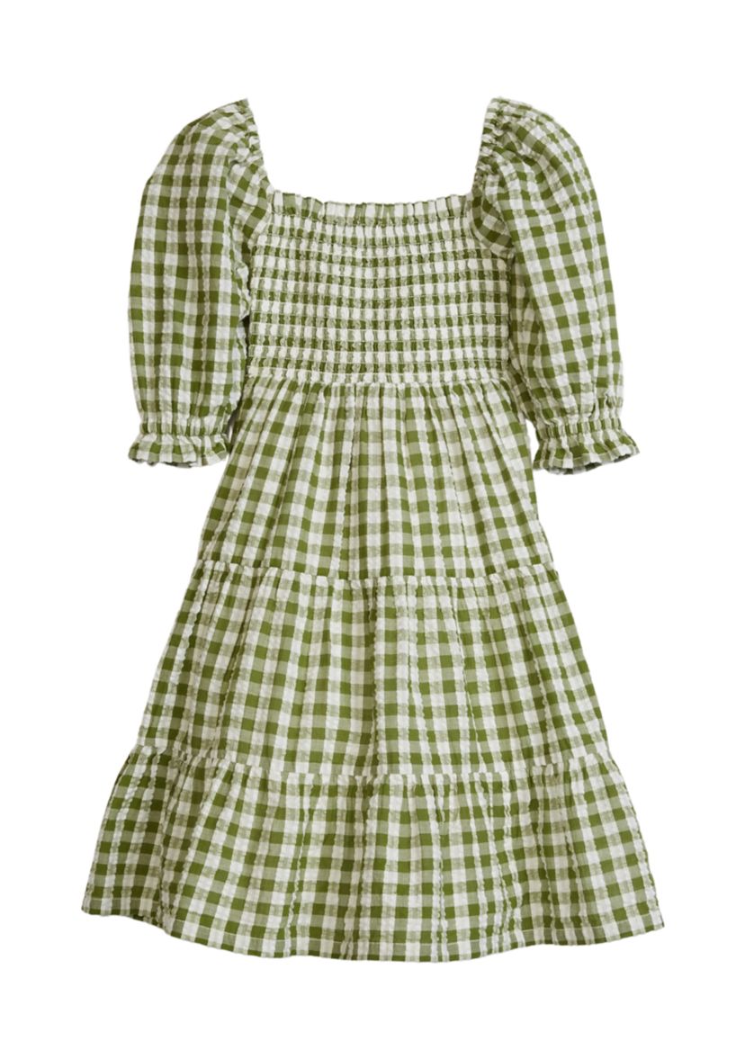 Girls 4-6x Puff Sleeve Dress
