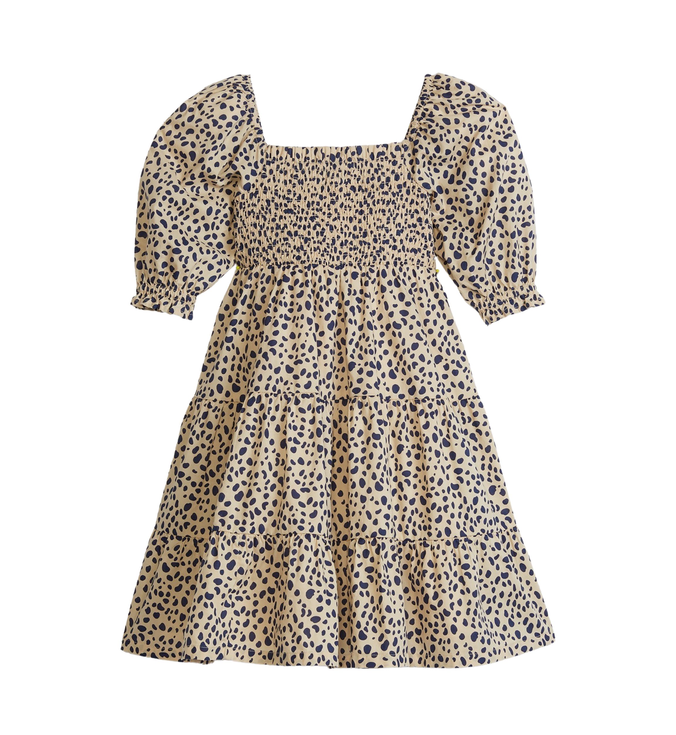 Girls 4-6x Printed Puff Sleeve Dress