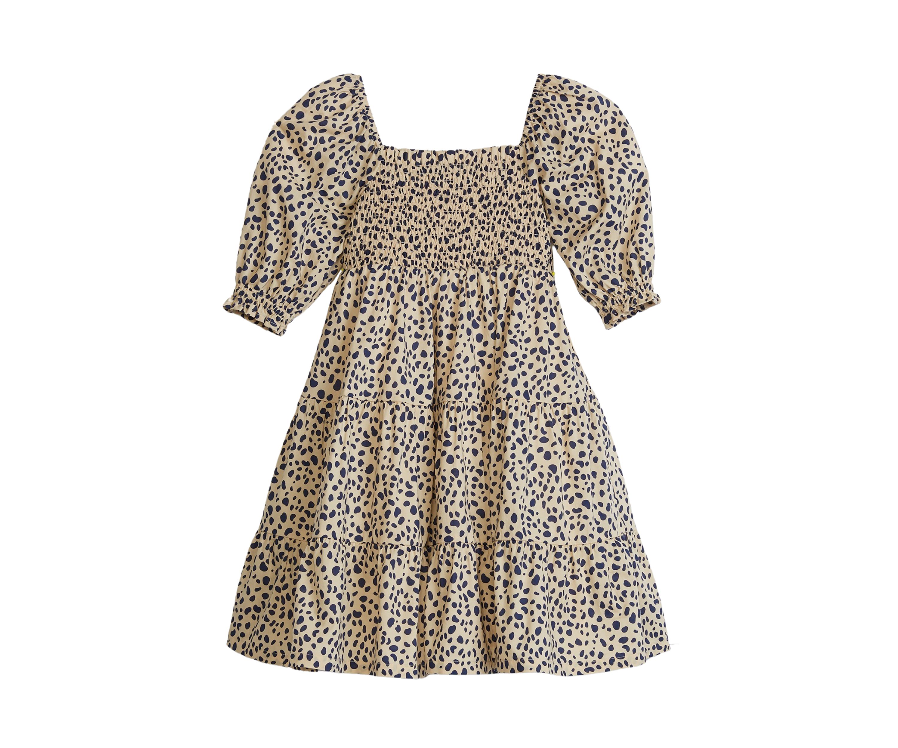 Girls 4-6x Printed Puff Sleeve Dress