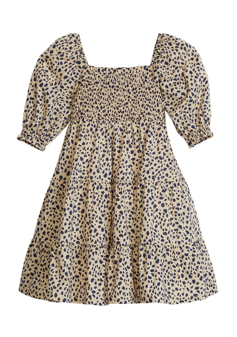 Girls 4-6x Printed Puff Sleeve Dress