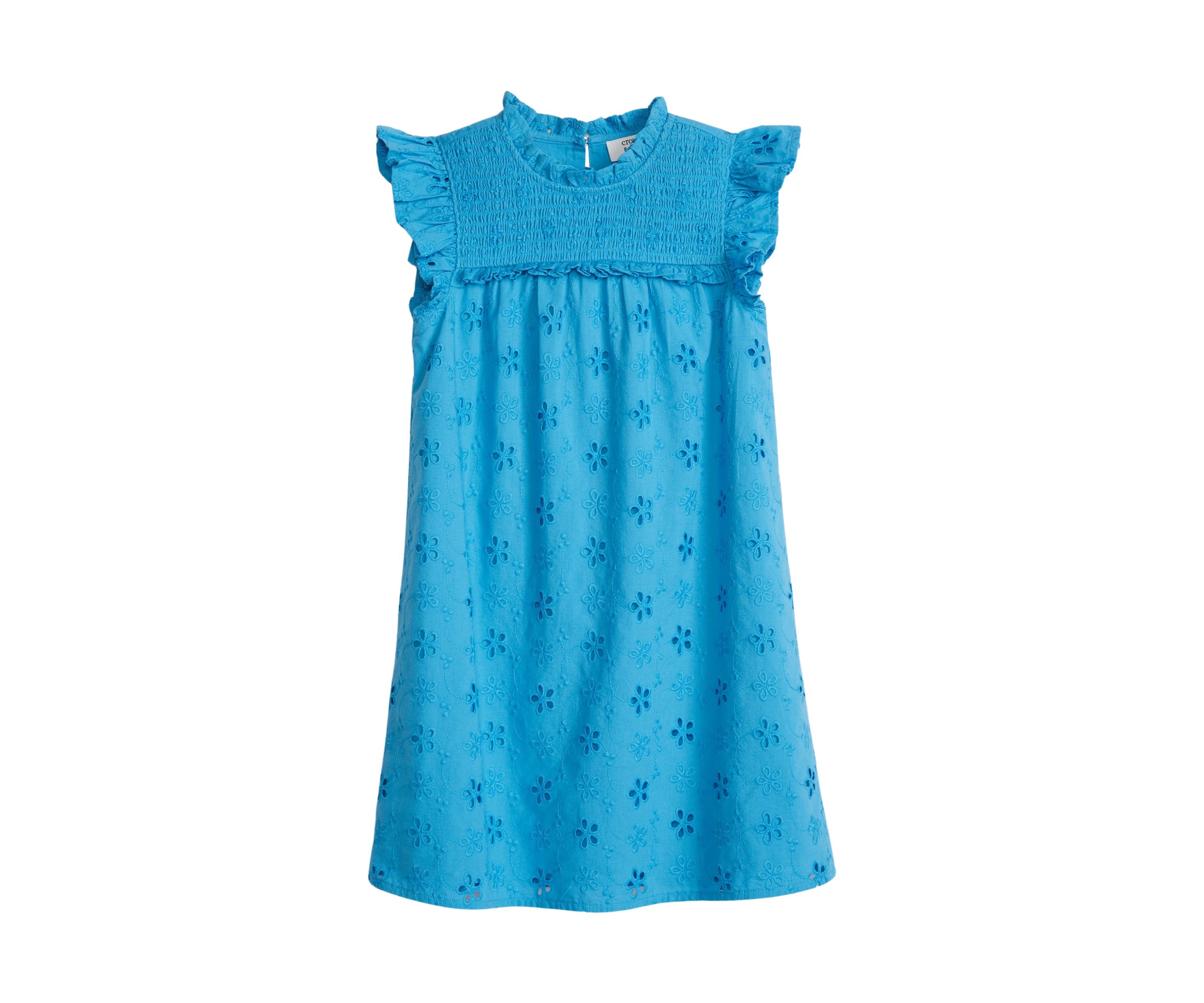 Girls 4-6x Eyelet Ruffle Dress