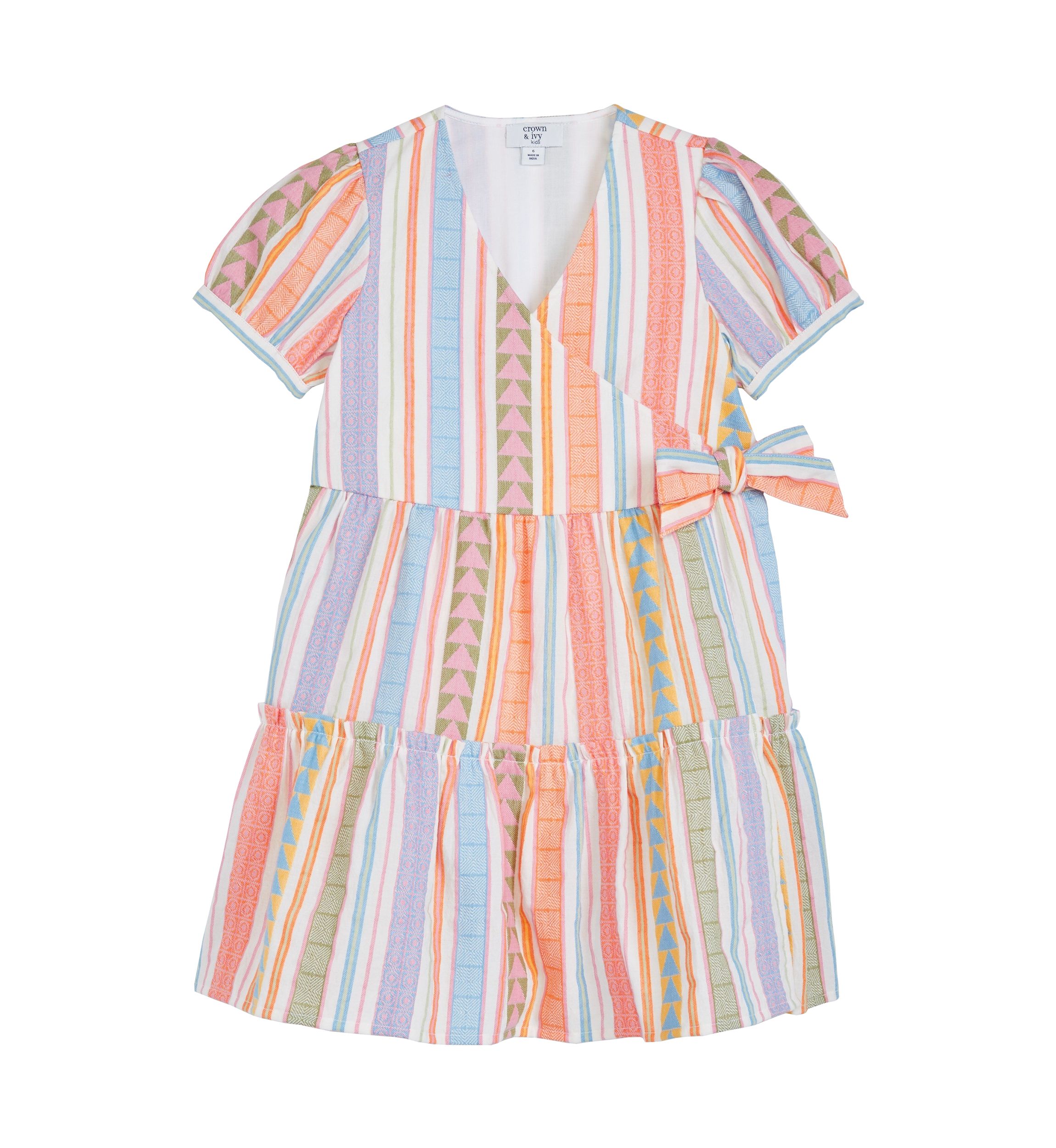 Girls 4-6x Jacquard Wrap Dress