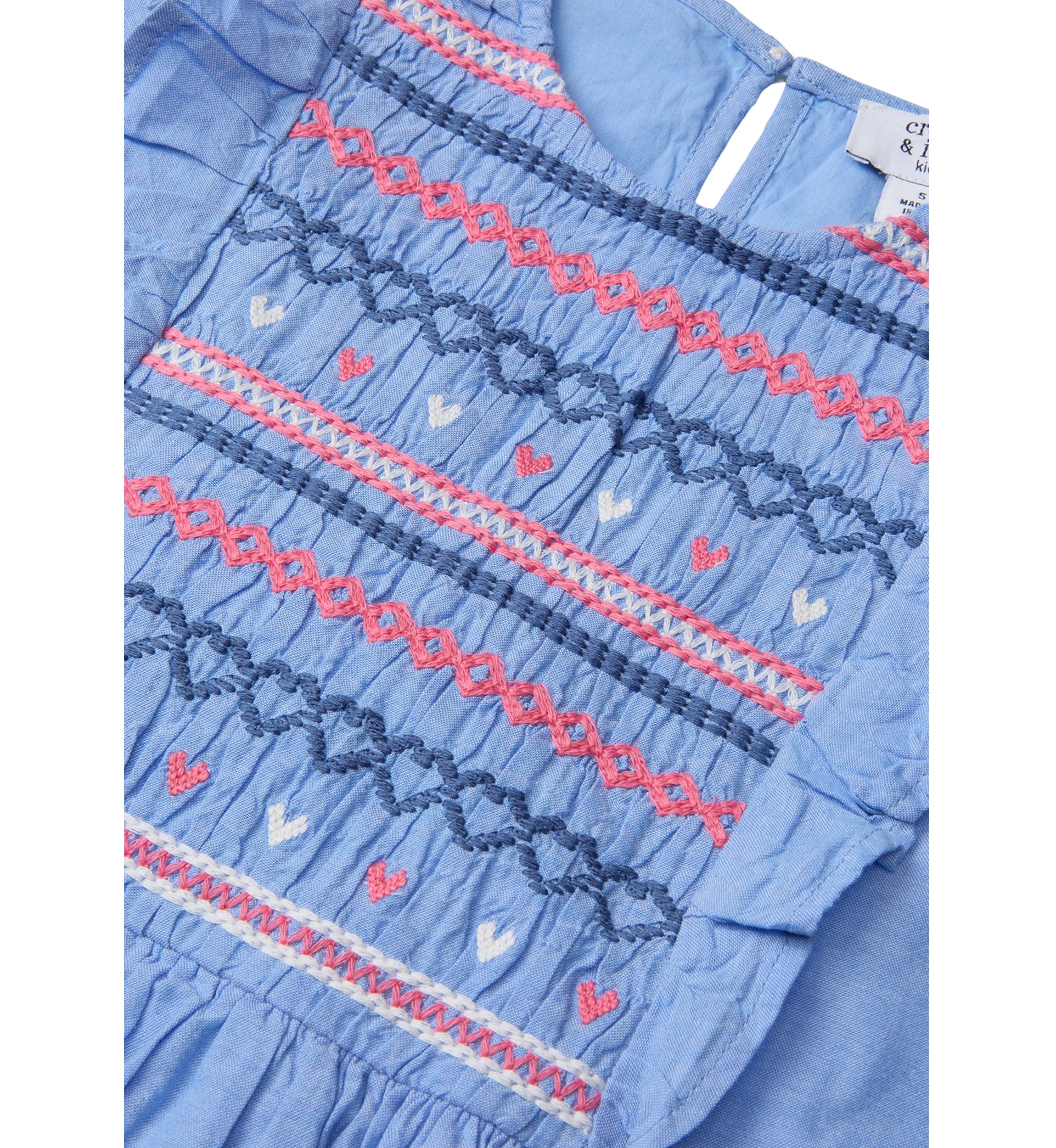 Girls 4-6x Long Sleeve Smocked Ruffle Dress