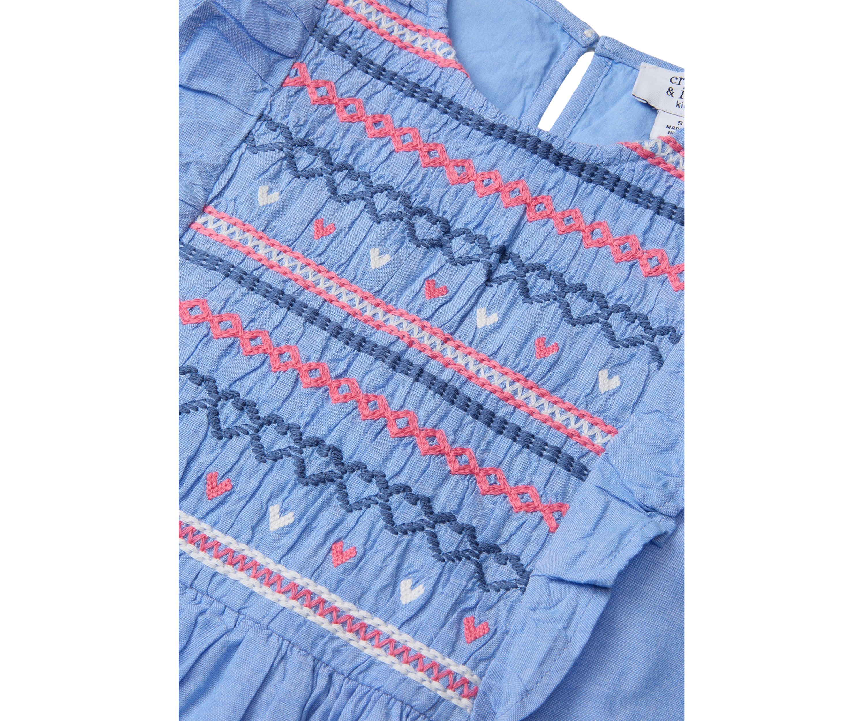Girls 4-6x Long Sleeve Smocked Ruffle Dress