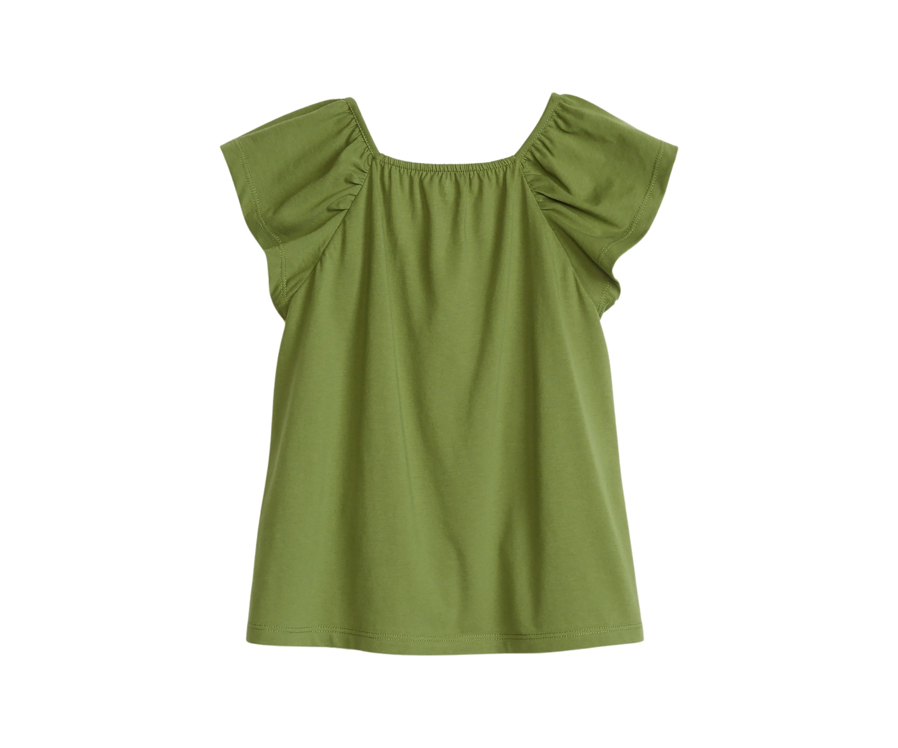Girls 4-6x Flutter Sleeve Embroidered Top