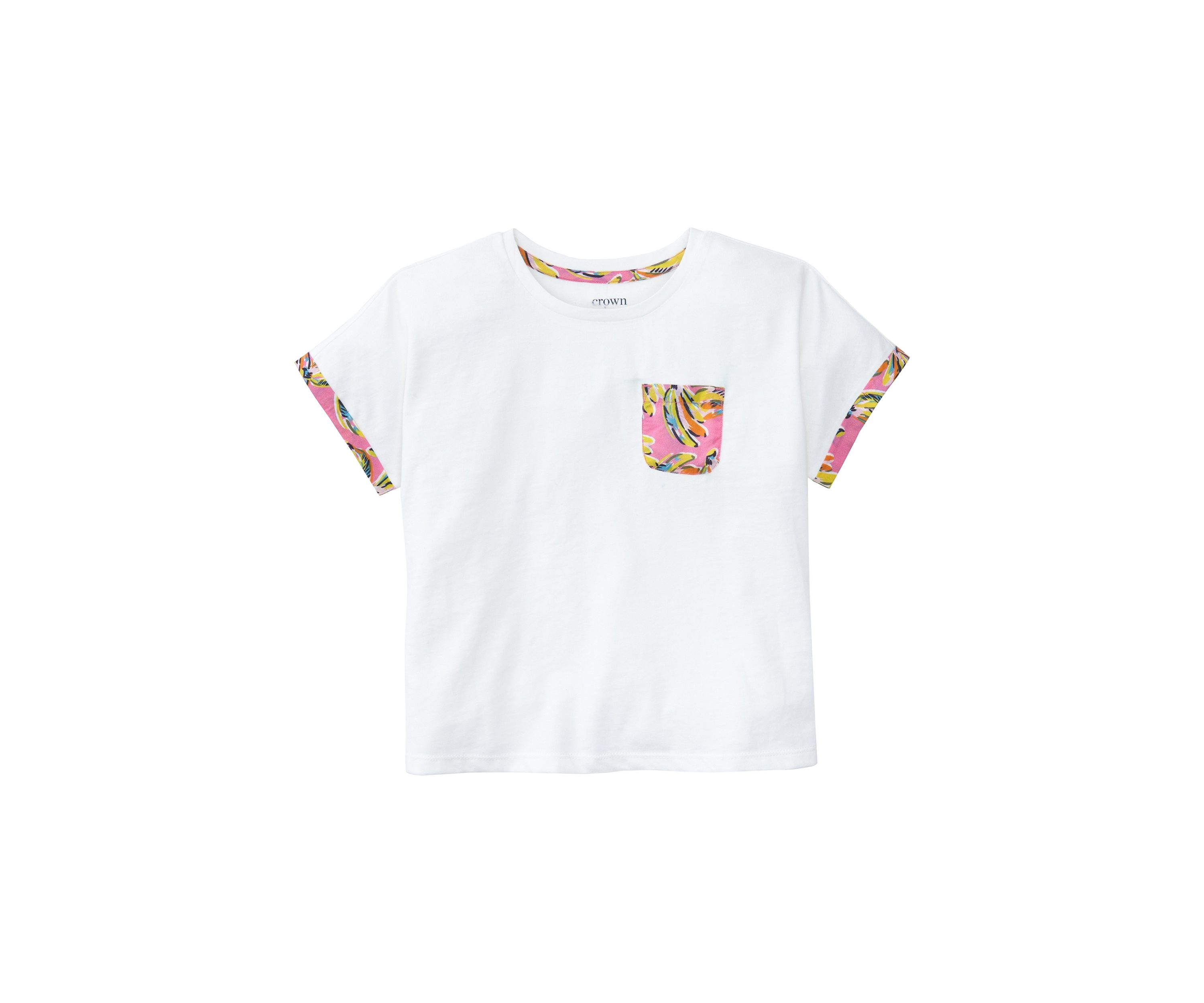 Girls 4-6x Short Sleeve Printed Pocket T-Shirt