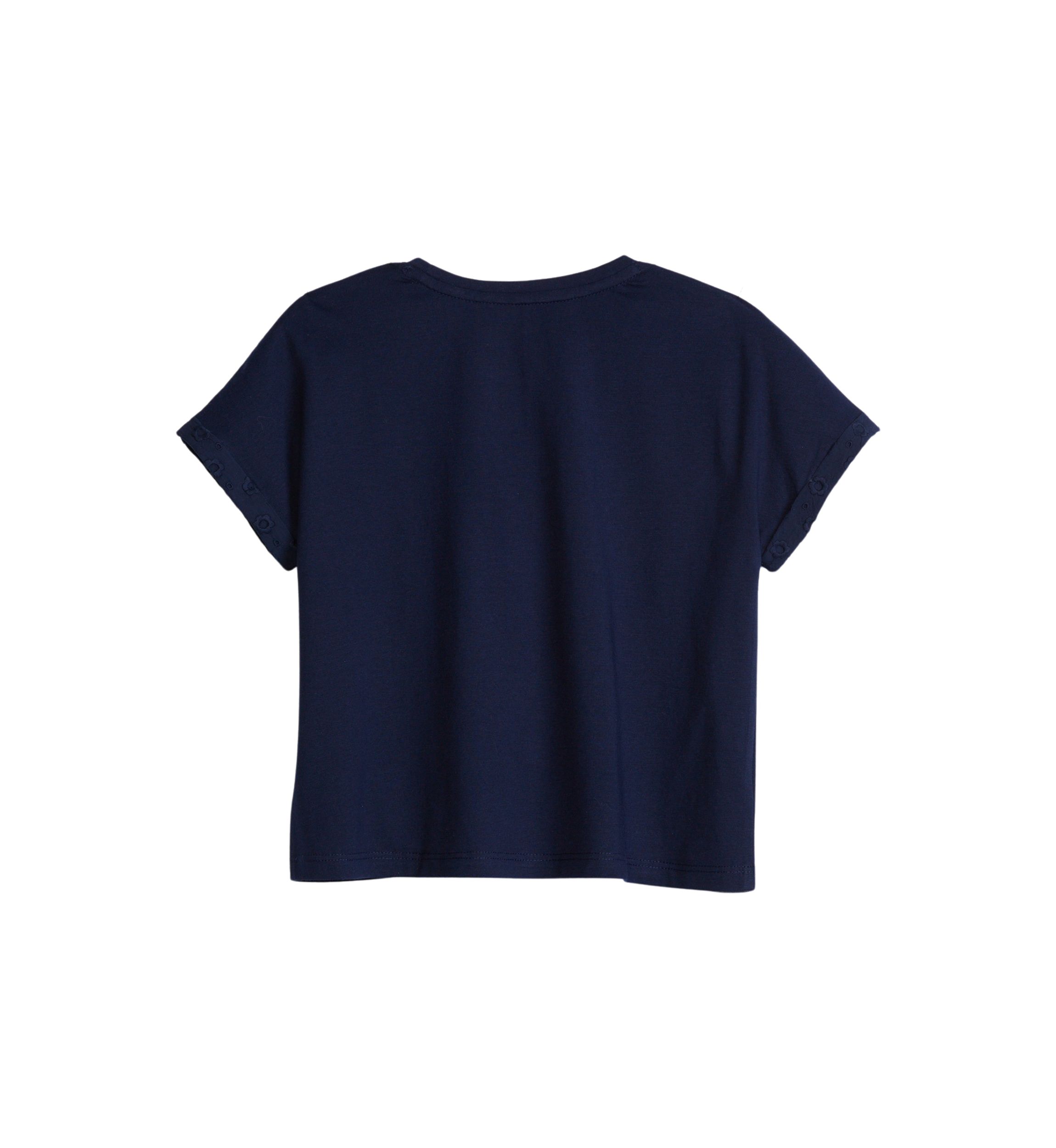 Girls 4-6x Short Sleeve Pocket Eyelet T-Shirt