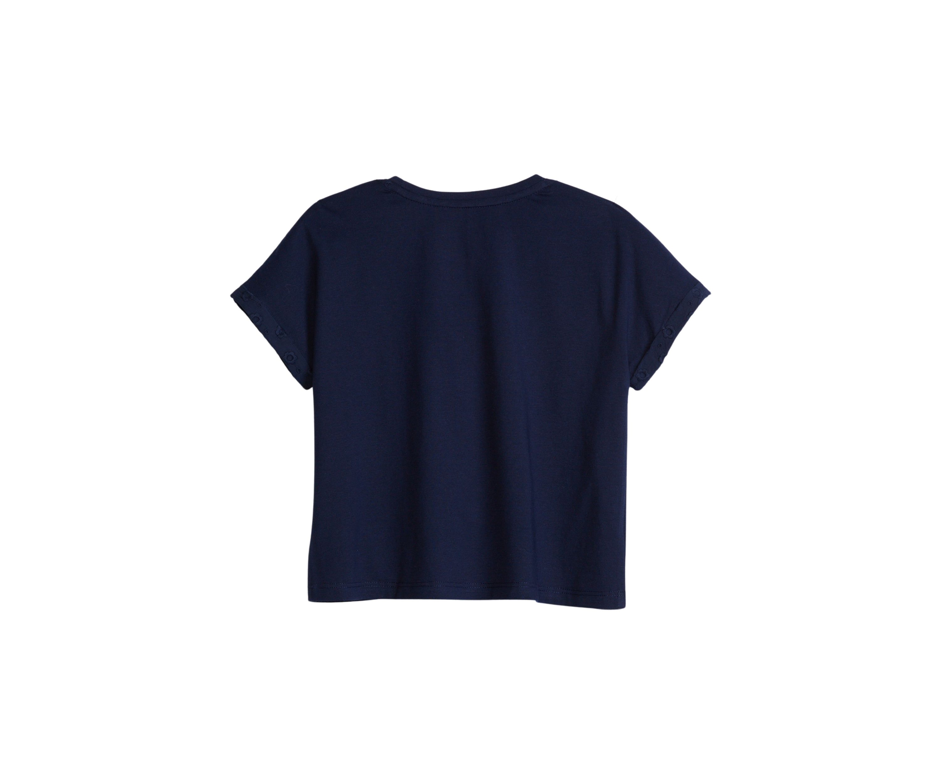 Girls 4-6x Short Sleeve Pocket Eyelet T-Shirt