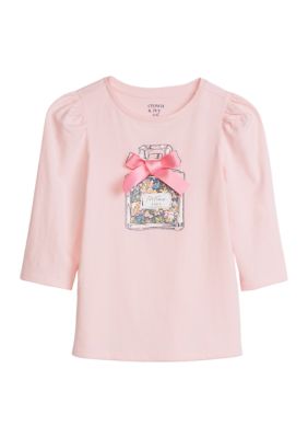 Girls 4-6x 3/4 Puff Sleeve Perfume Graphic T-Shirt 