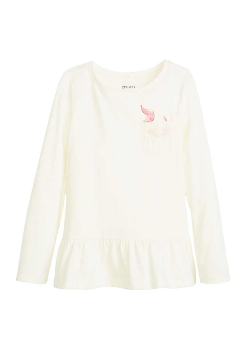 Girls 4-6x Ruffle Hem T-Shirt