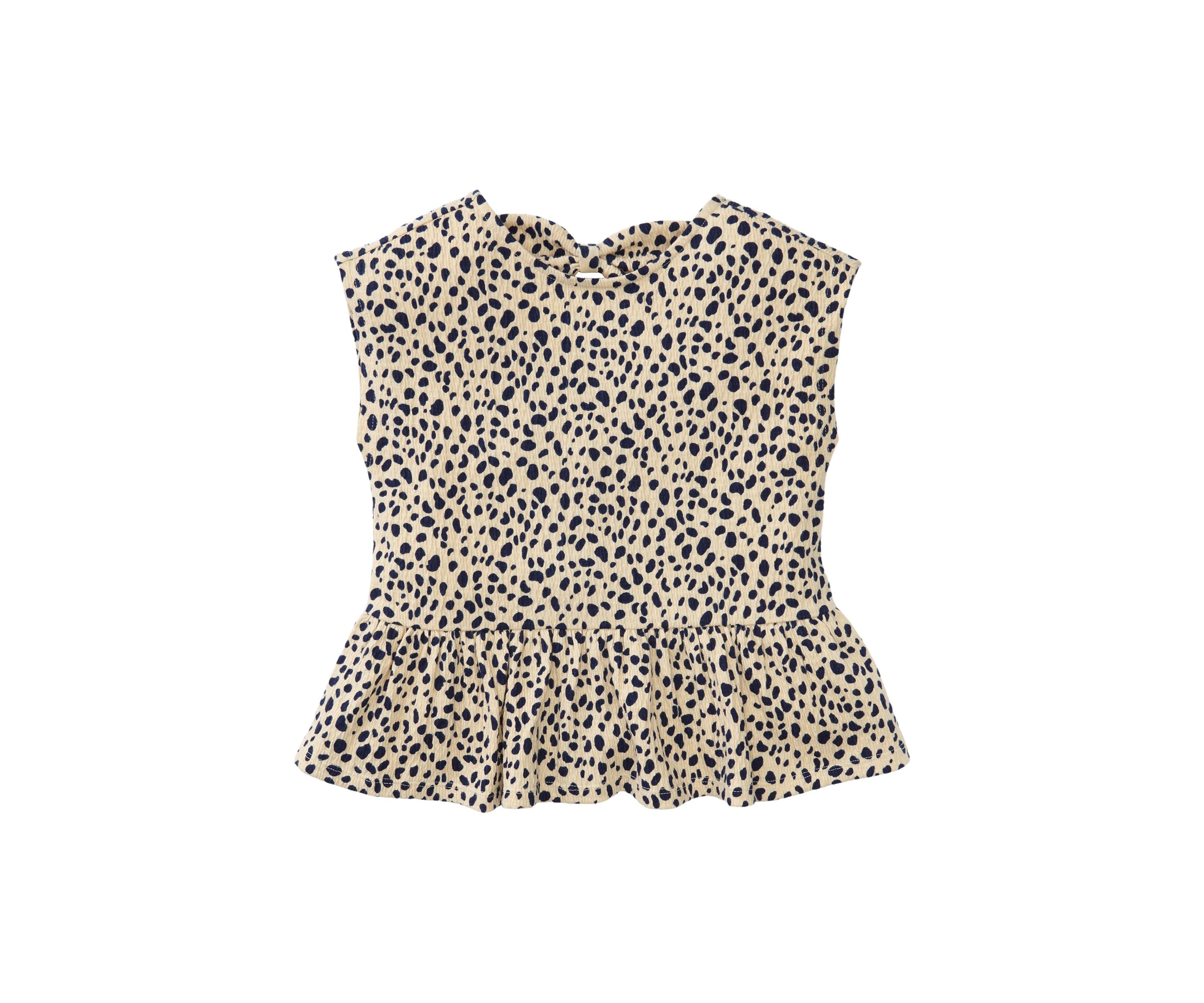 Girls 4-6x Crinkle Knit Bow Back Printed Top