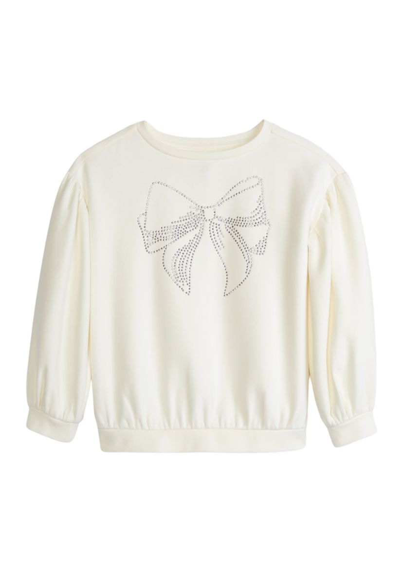 Girls 4-6x Puff Sleeve Sweatshirt 