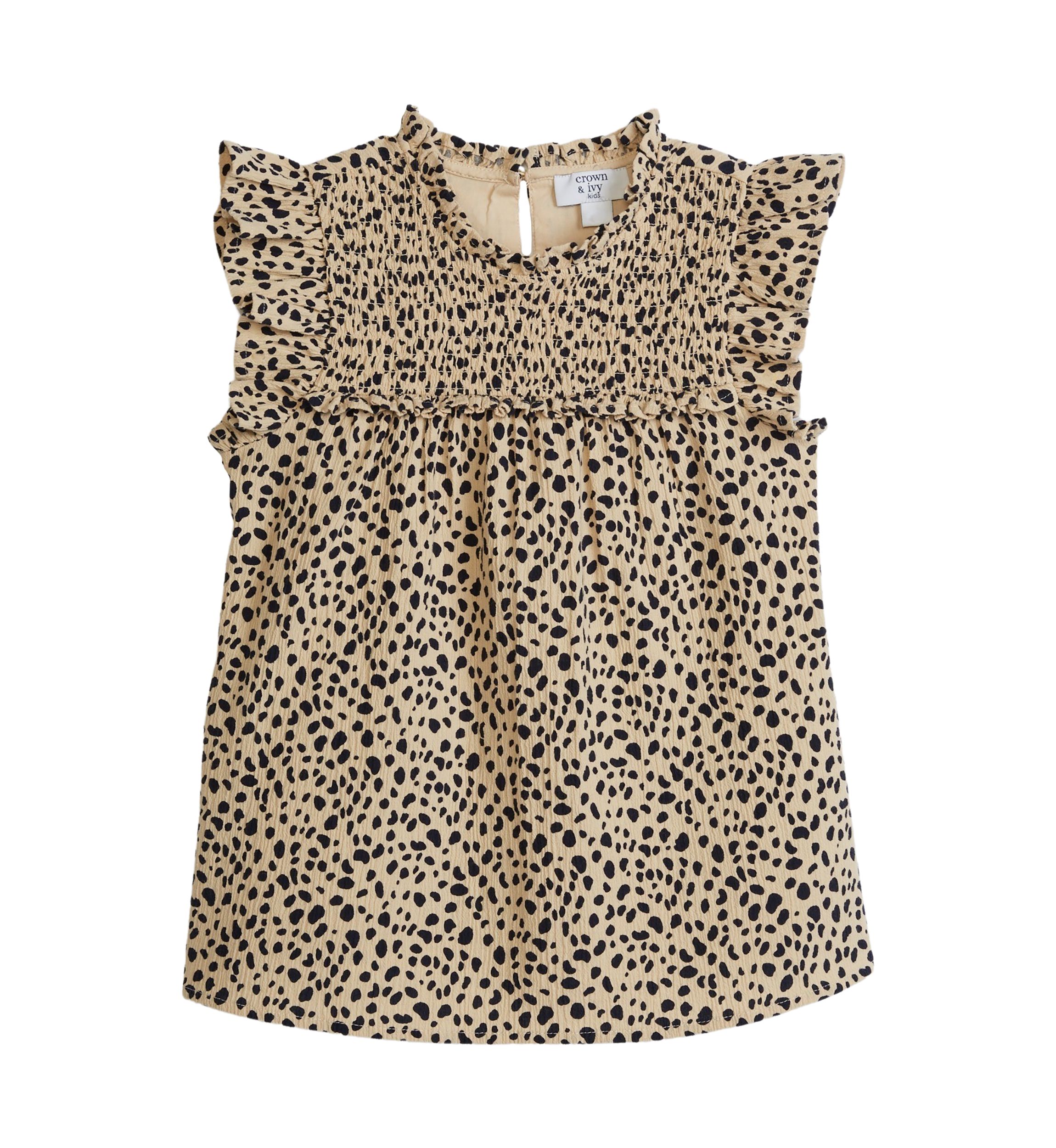 Girls 4-6x High Neck Ruffle Top