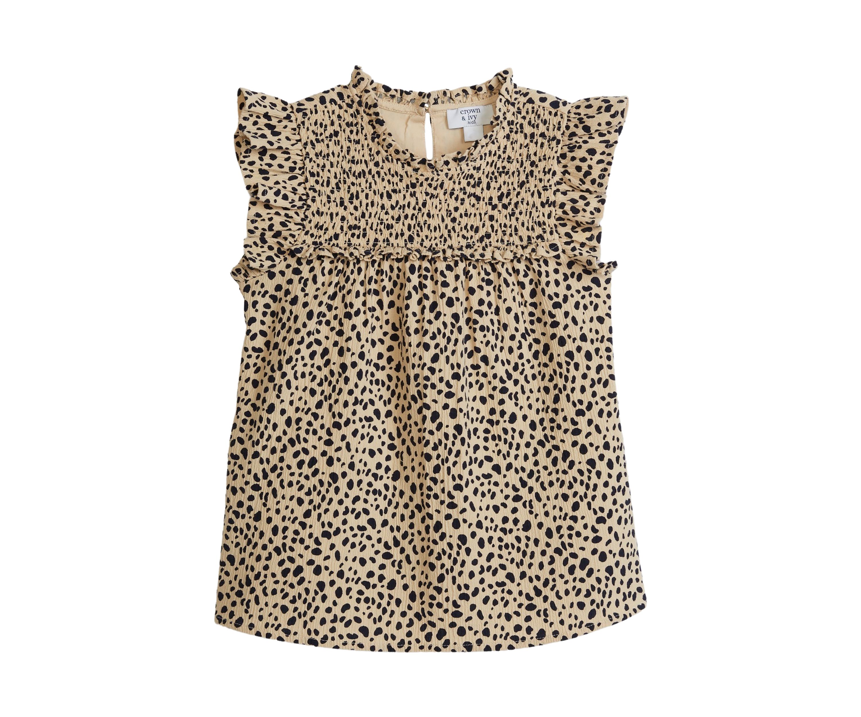 Girls 4-6x High Neck Ruffle Top