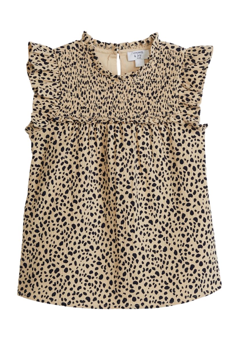Girls 4-6x High Neck Ruffle Top