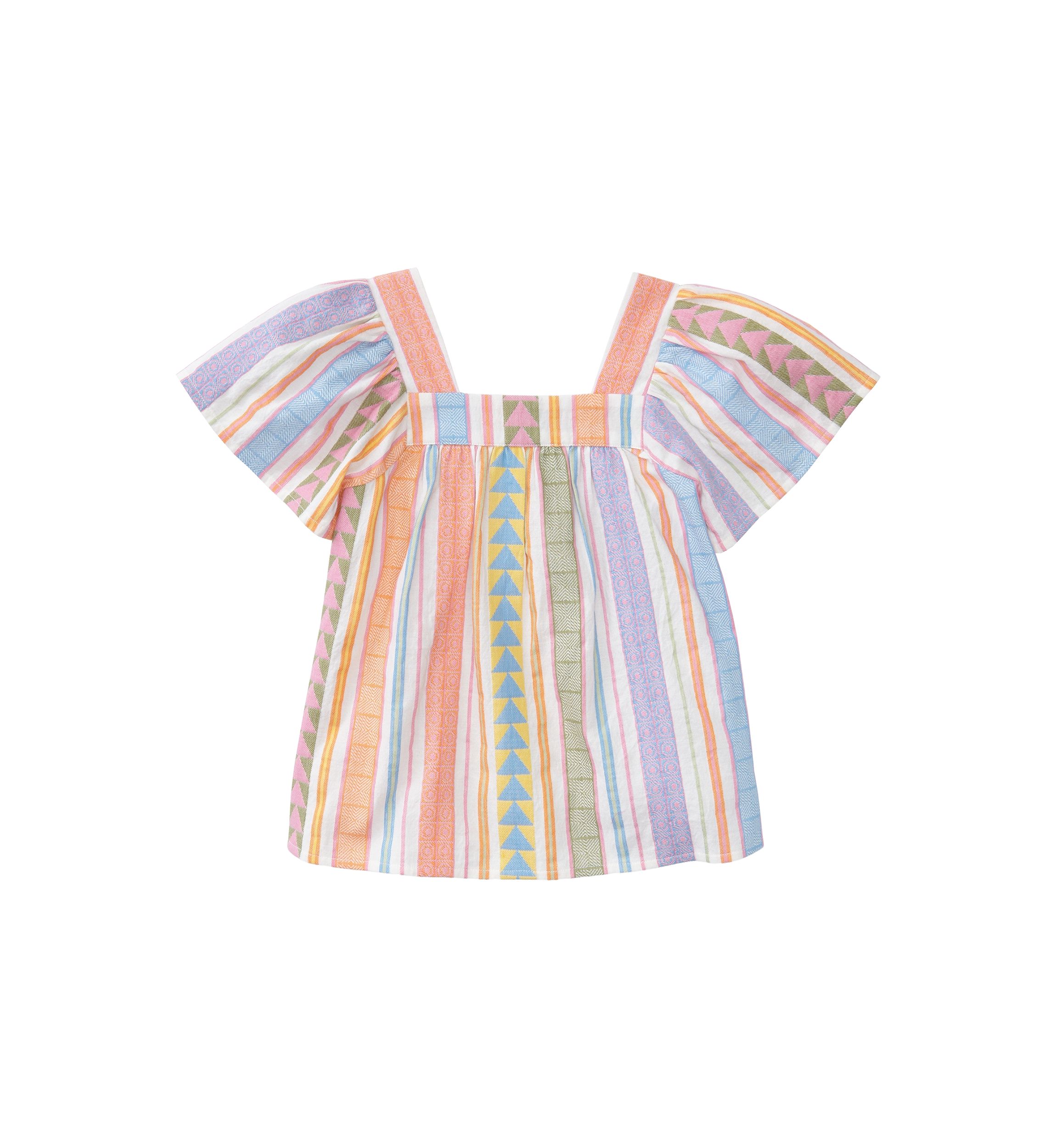 Girls 4-6x Jacquard Button Front Top