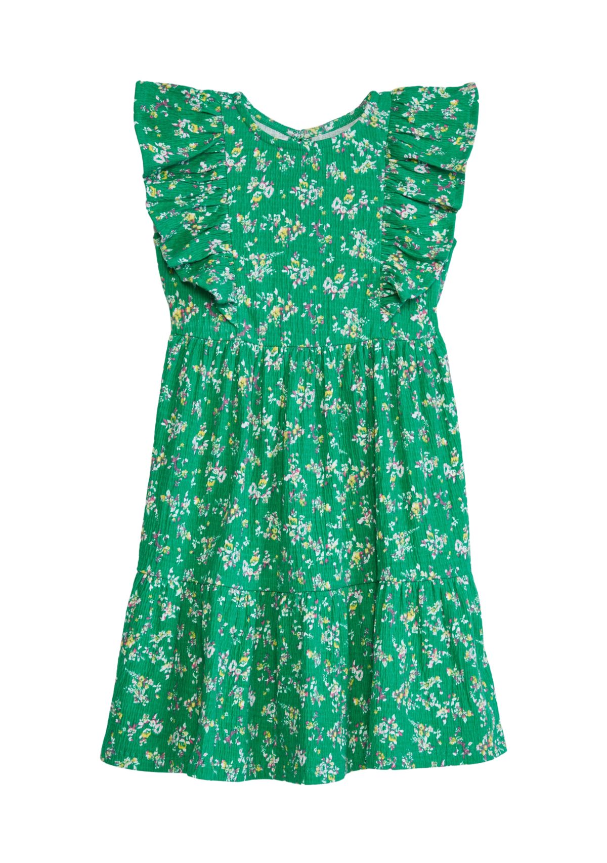 Girls 4-6x Printed Crinkle Knit Dress