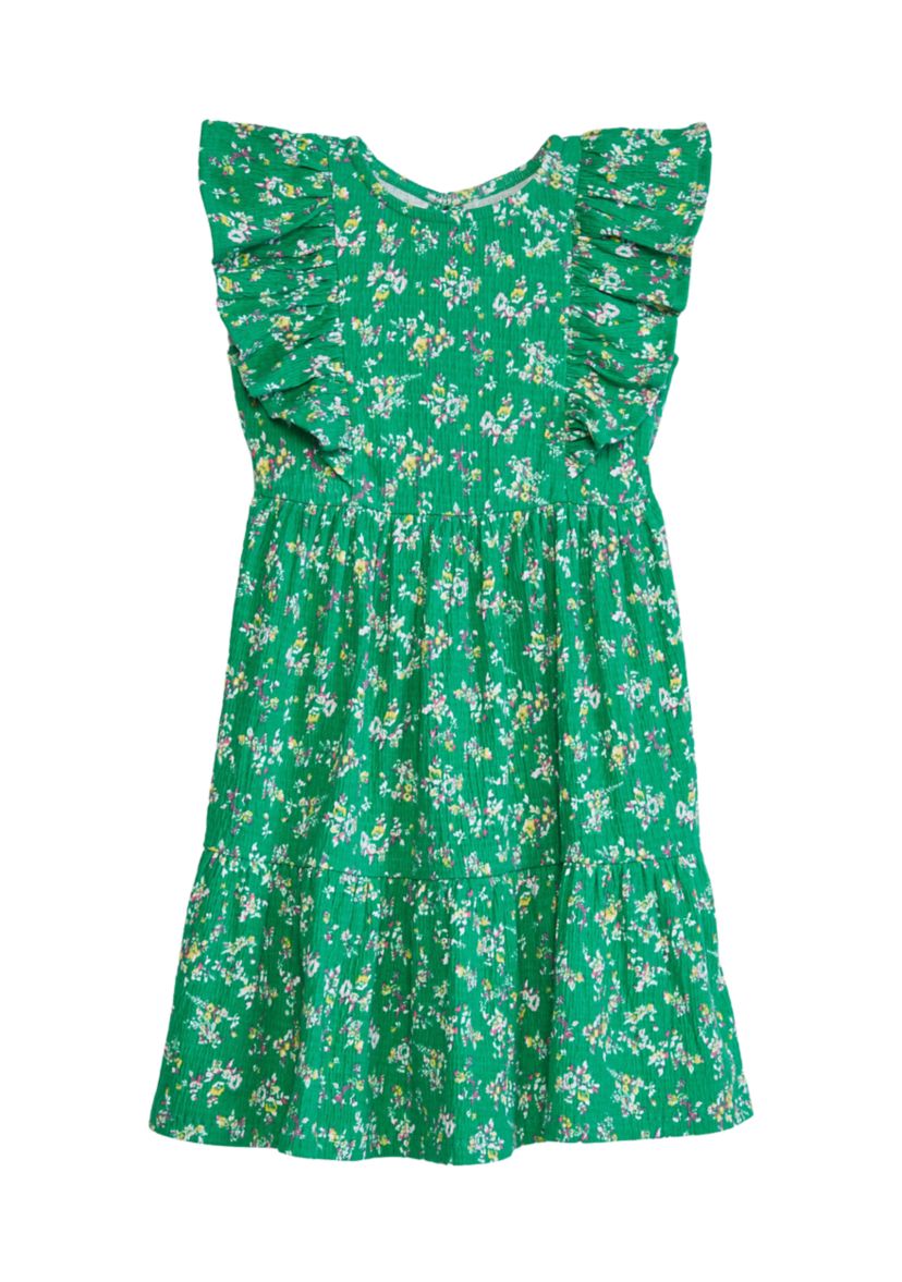 Girls 4-6x Printed Crinkle Knit Dress