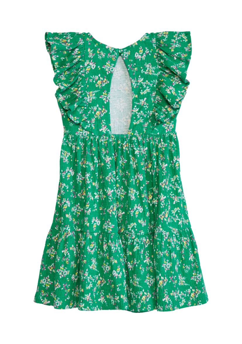 Girls 4-6x Printed Crinkle Knit Dress