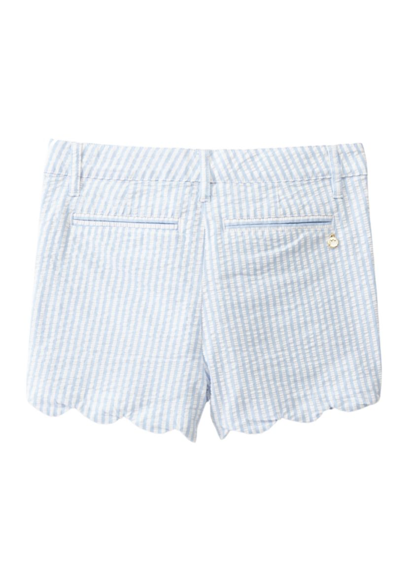 Girls 4-6x Scalloped Hem Seersucker Shorts