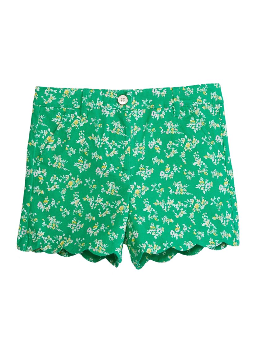 Girls 4-6x Scalloped Twill Shorts