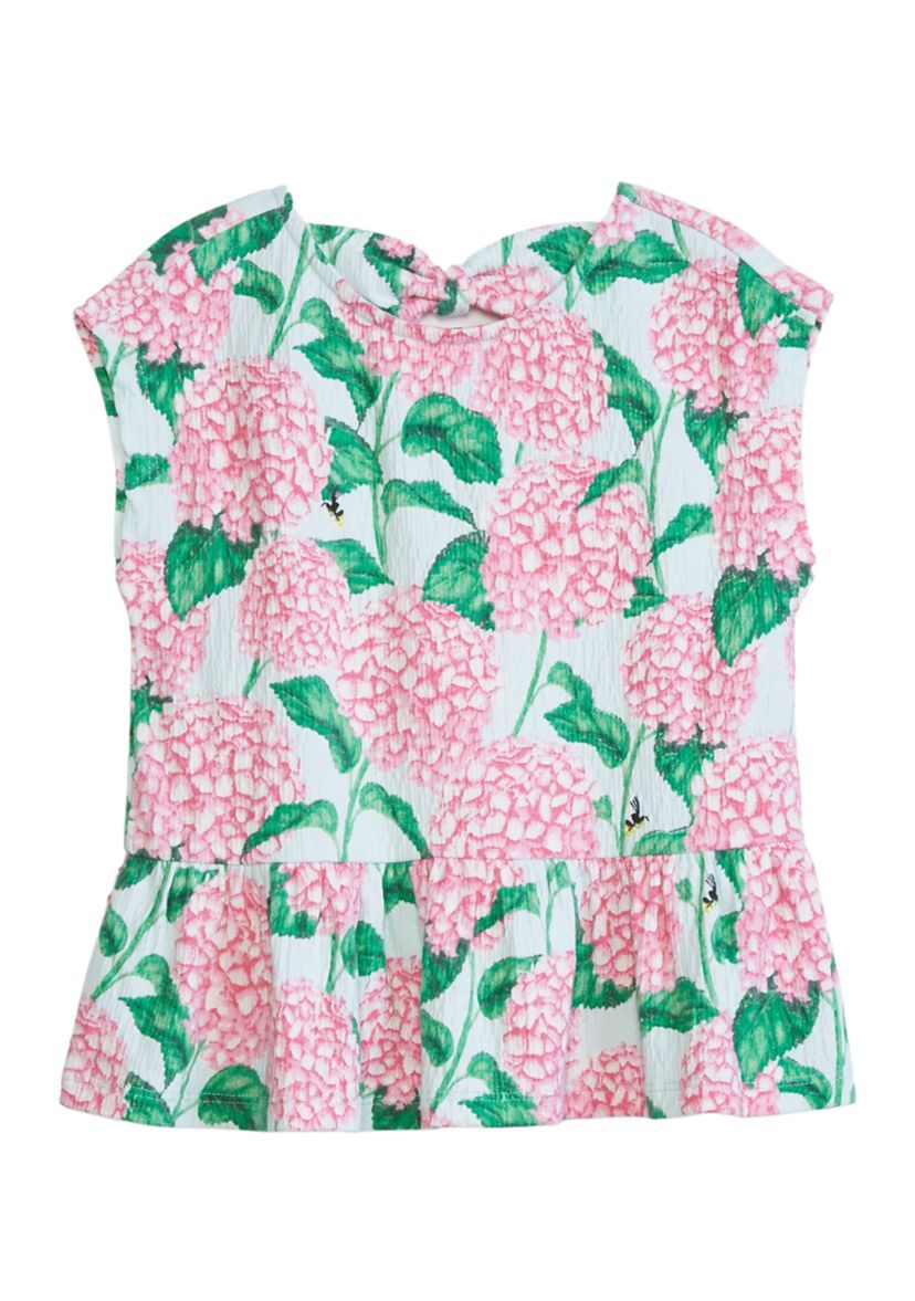 Girls 4-6x Bow Back Printed Top