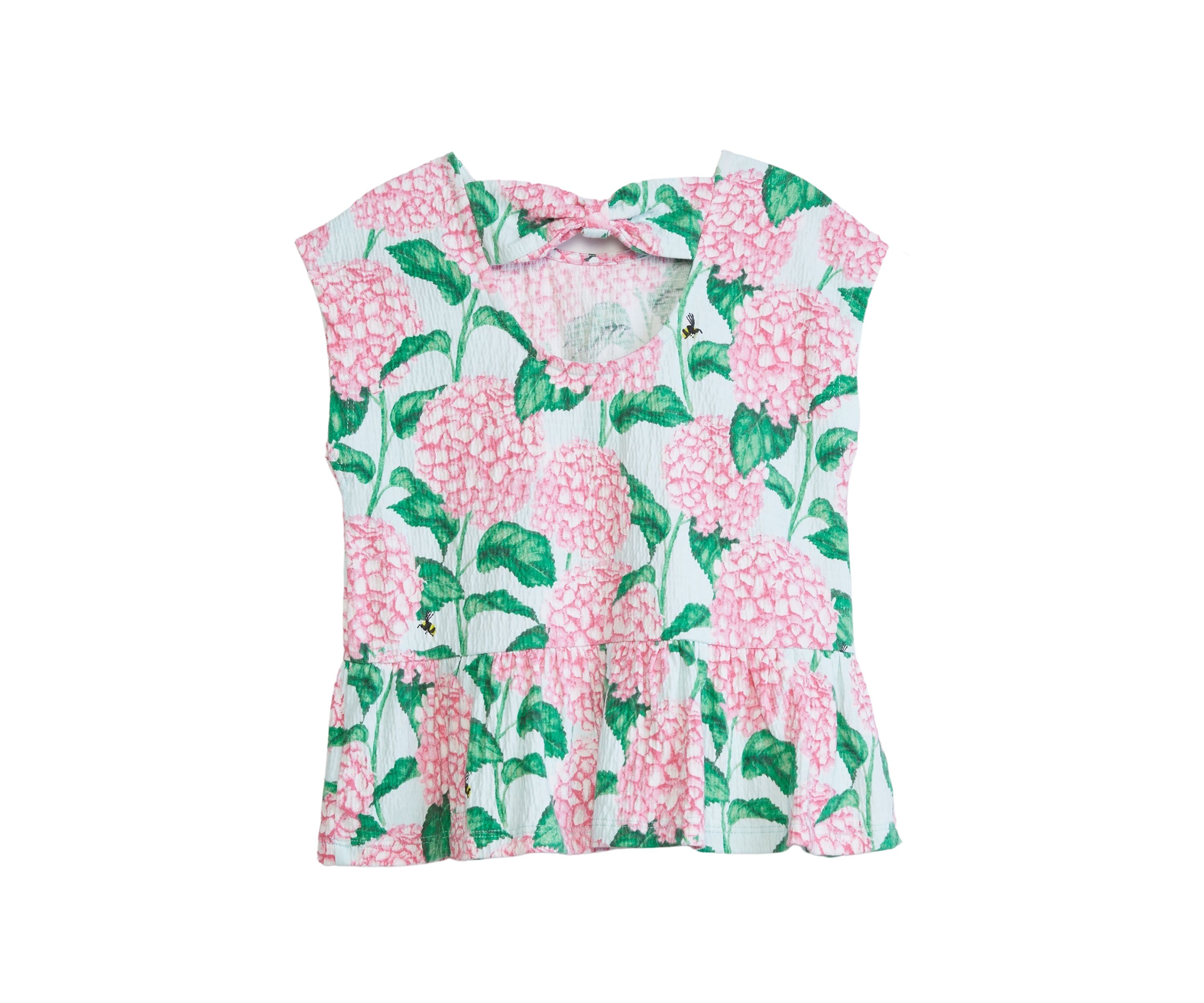 Girls 4-6x Bow Back Printed Top
