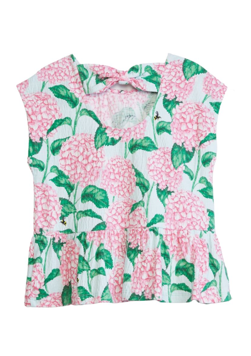 Girls 4-6x Bow Back Printed Top