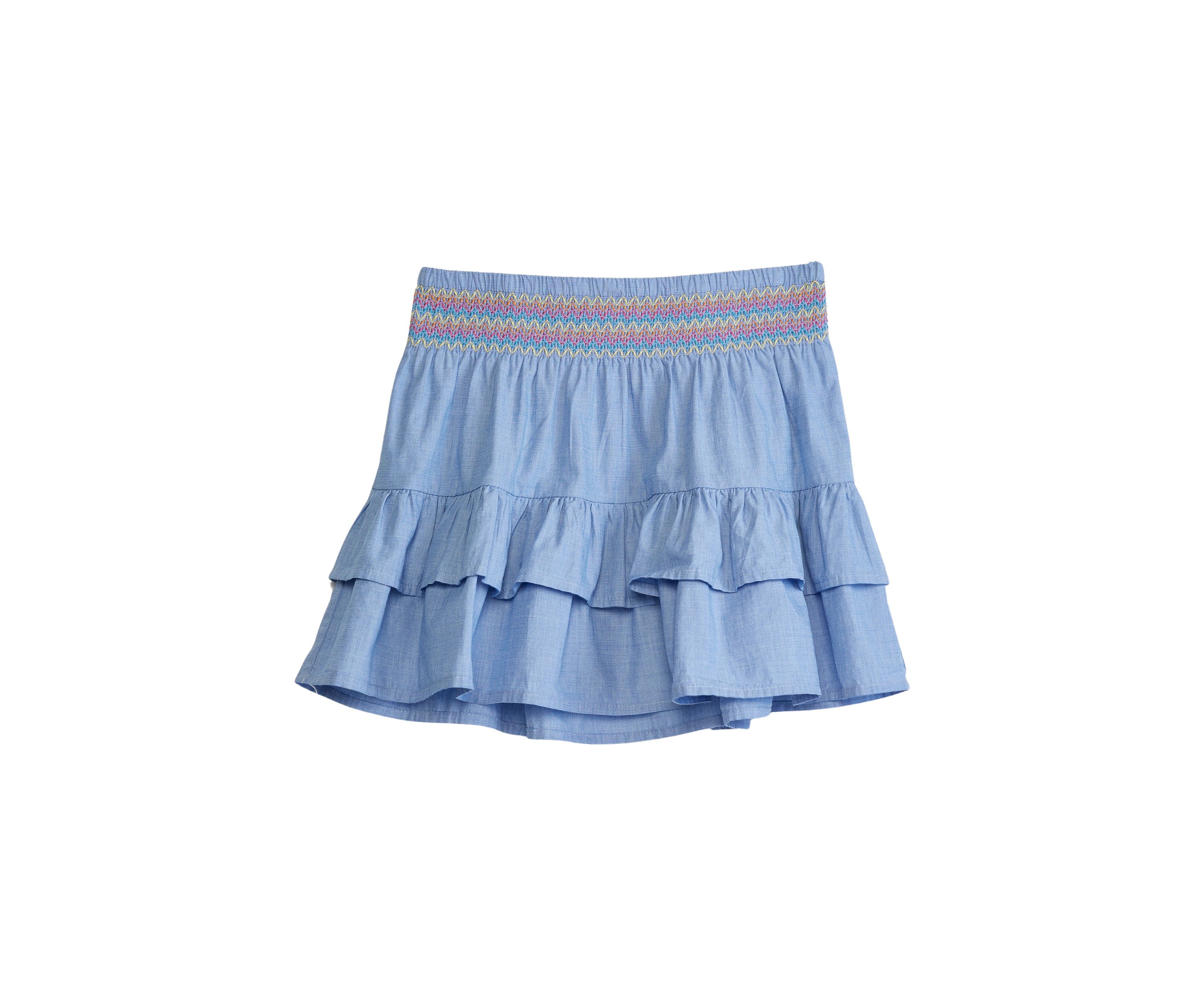 Girls 4-6x End on End Woven Ruffle Skirt