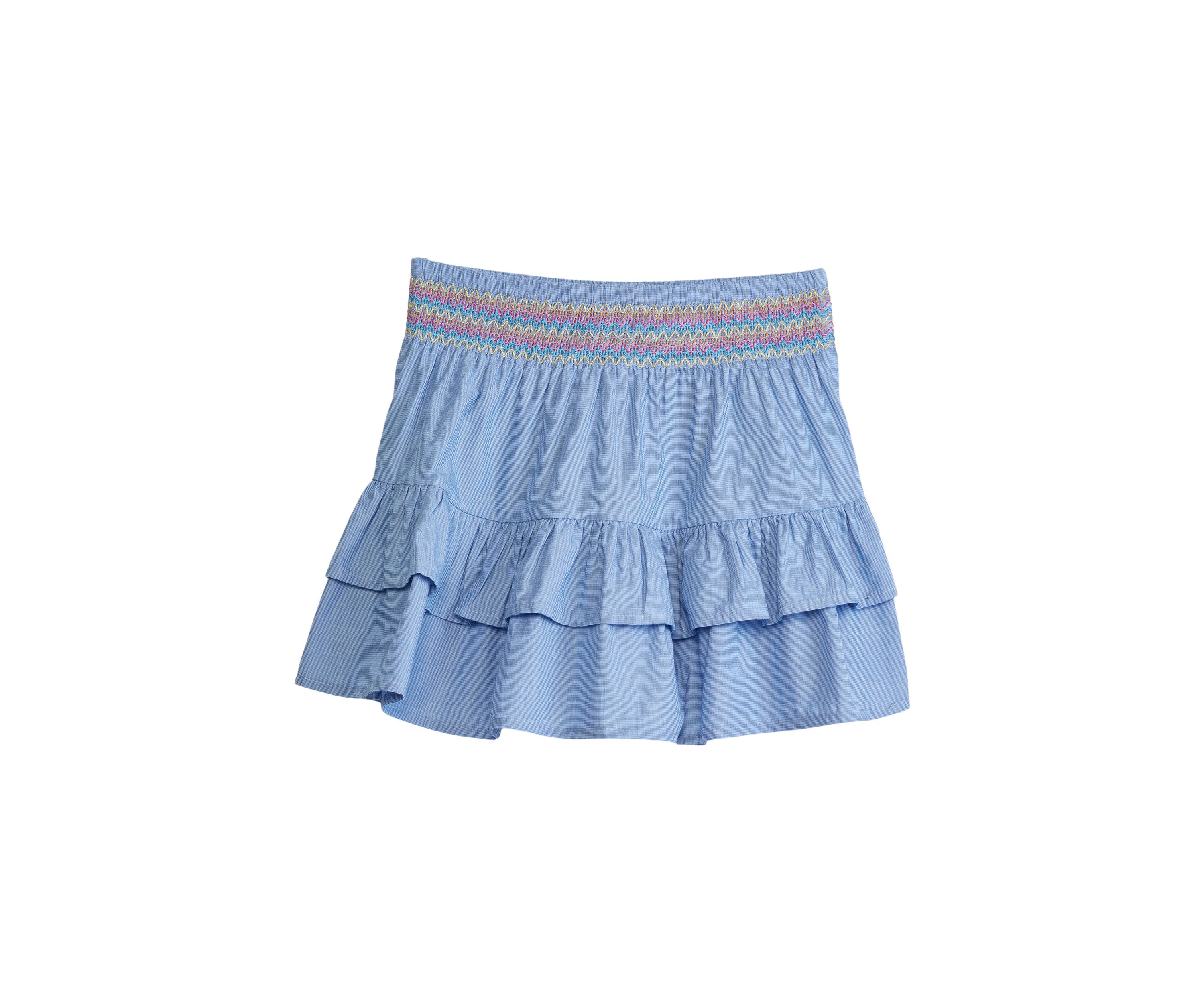Girls 4-6x End on End Woven Ruffle Skirt