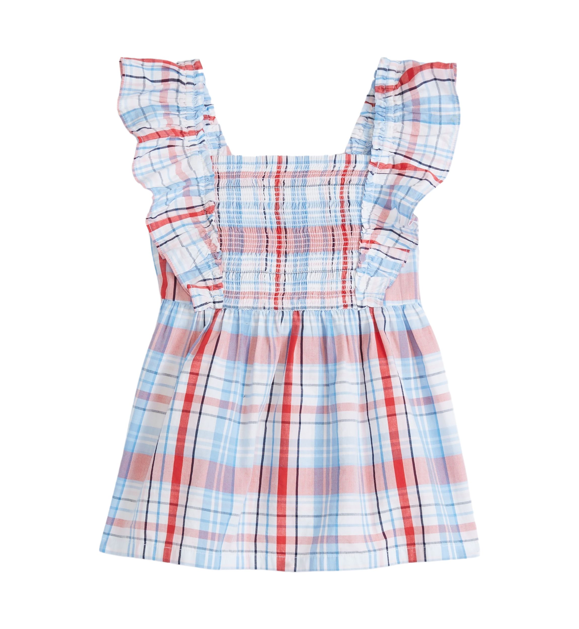 Girls 4-6x Smocked Flutter Sleeve Top