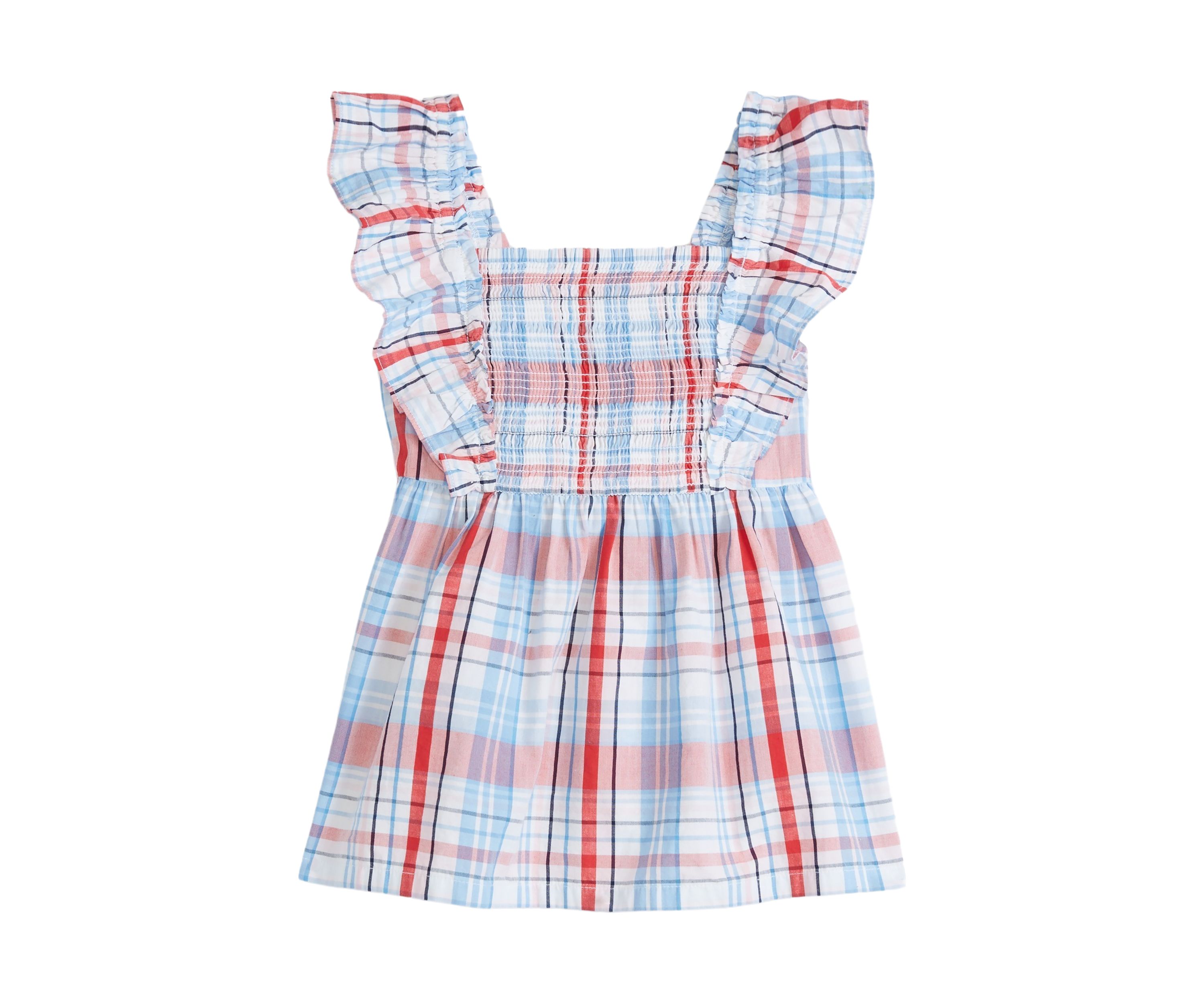 Girls 4-6x Smocked Flutter Sleeve Top