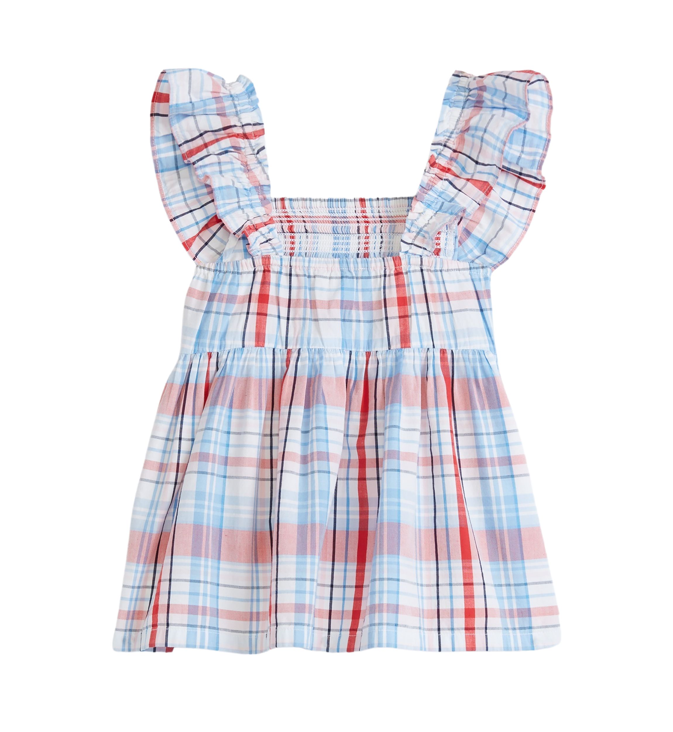 Girls 4-6x Smocked Flutter Sleeve Top