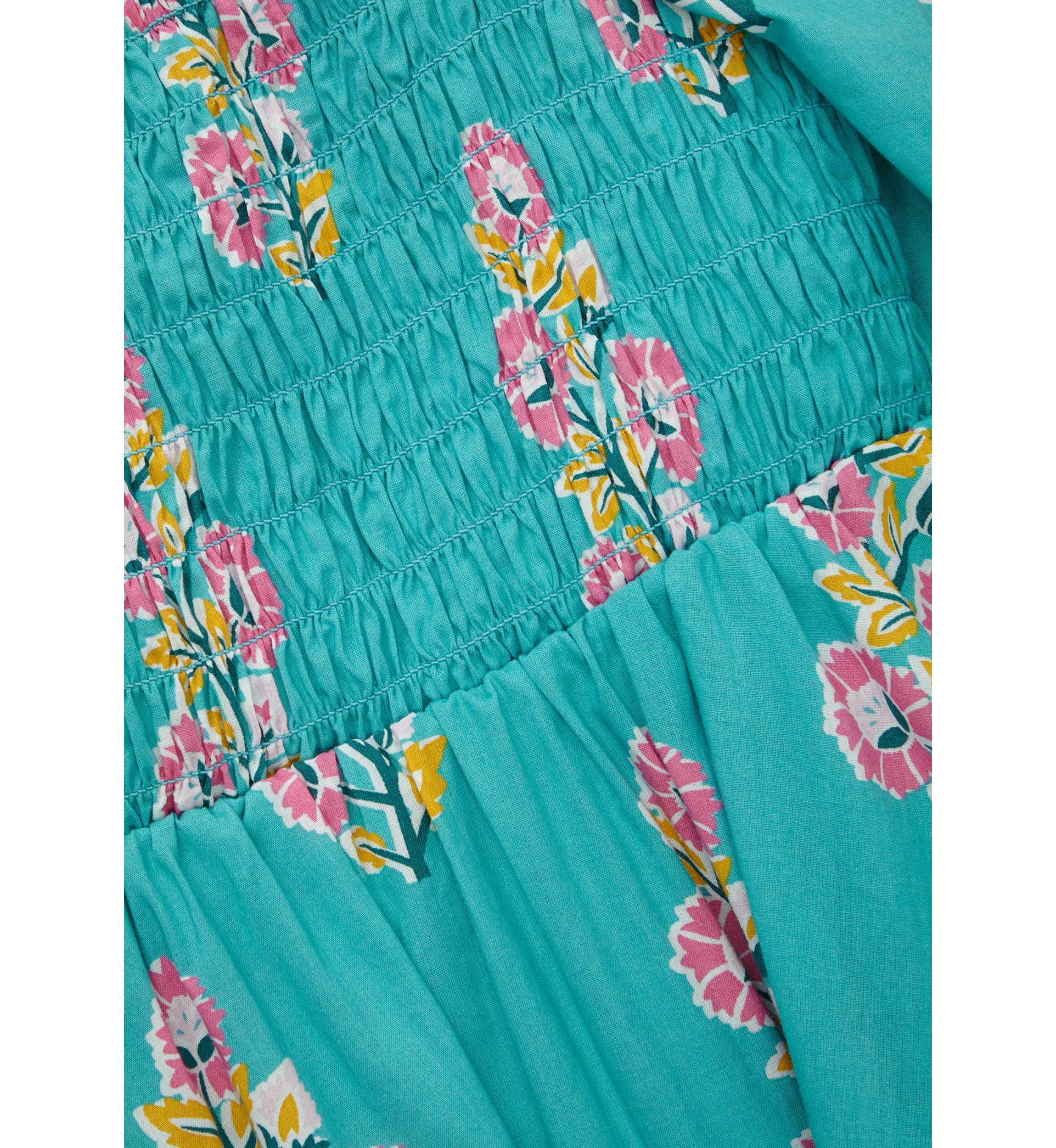 Girls 4-6x Long Sleeve Smocked Printed Dress