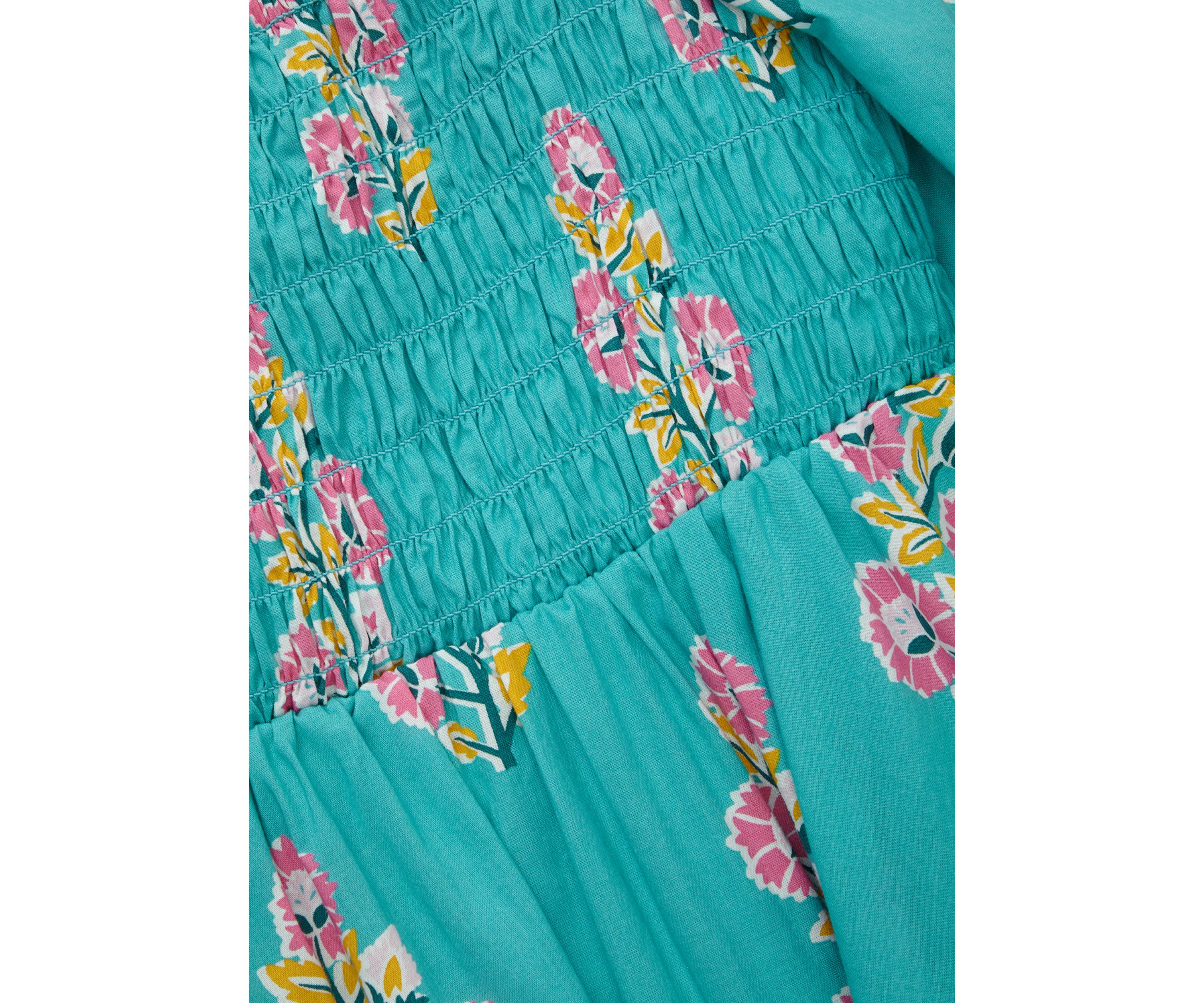 Girls 4-6x Long Sleeve Smocked Printed Dress