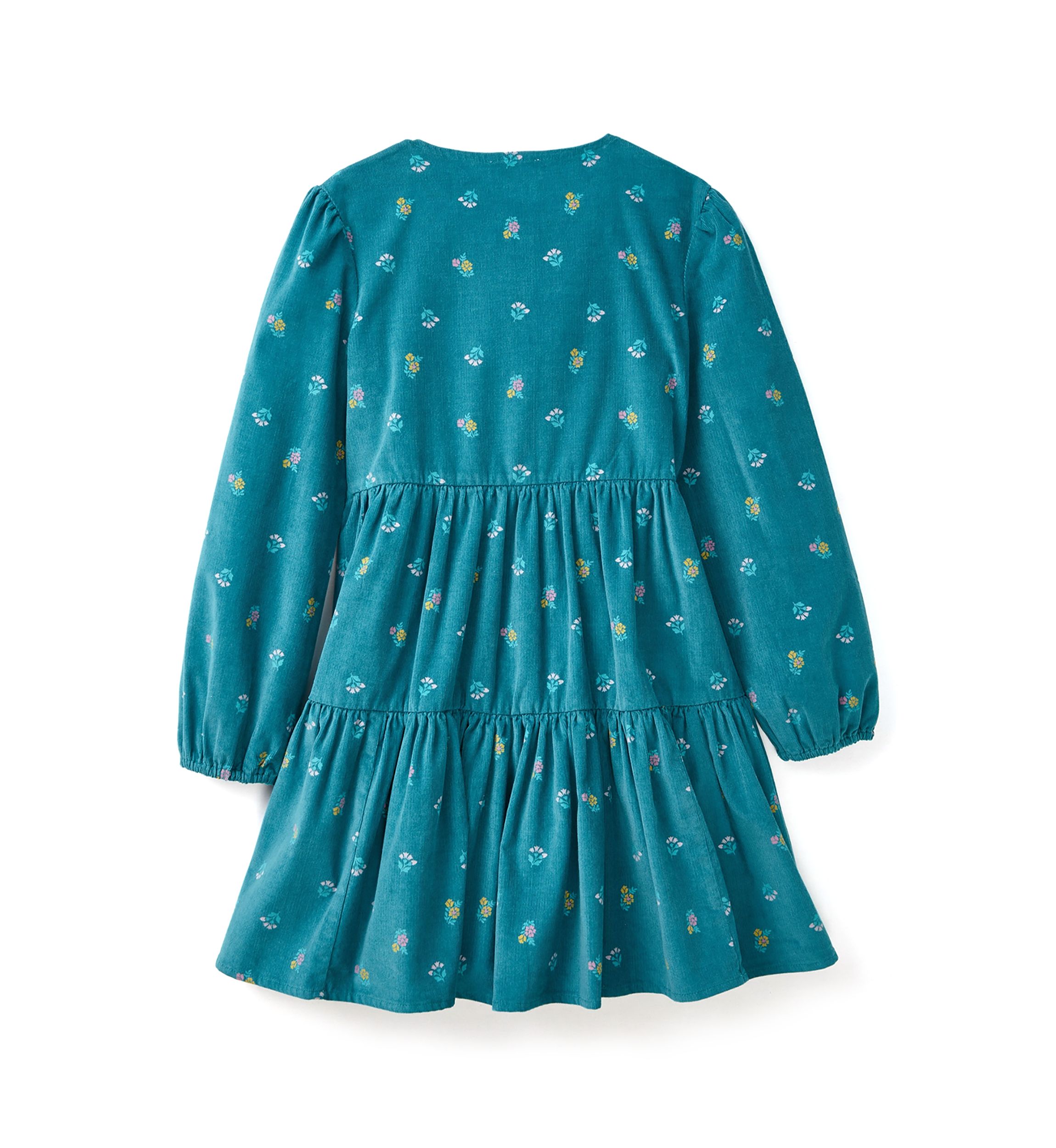 Girls 4-6X Long Sleeve Corduroy Printed Dress 