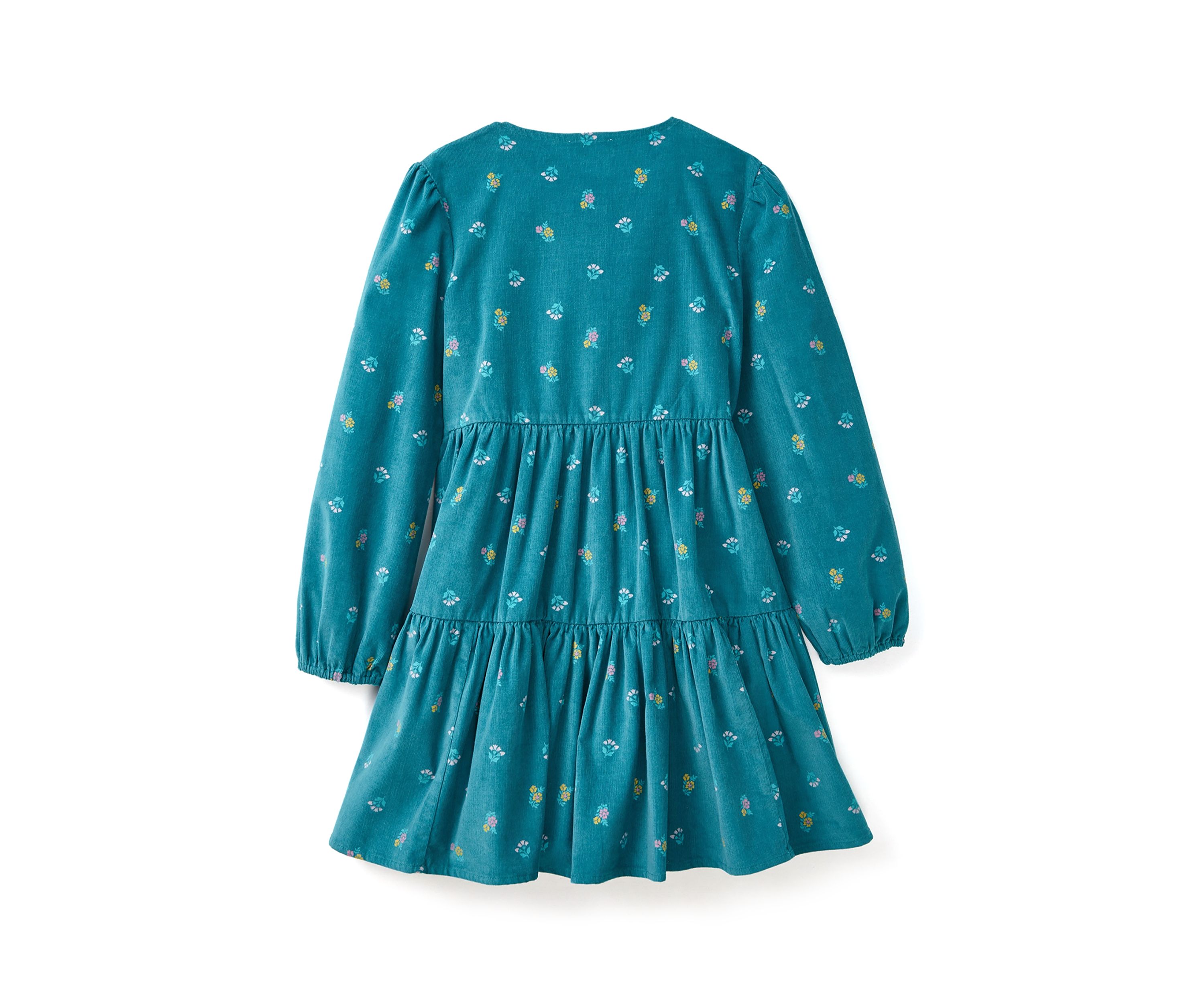 Girls 4-6X Long Sleeve Corduroy Printed Dress 