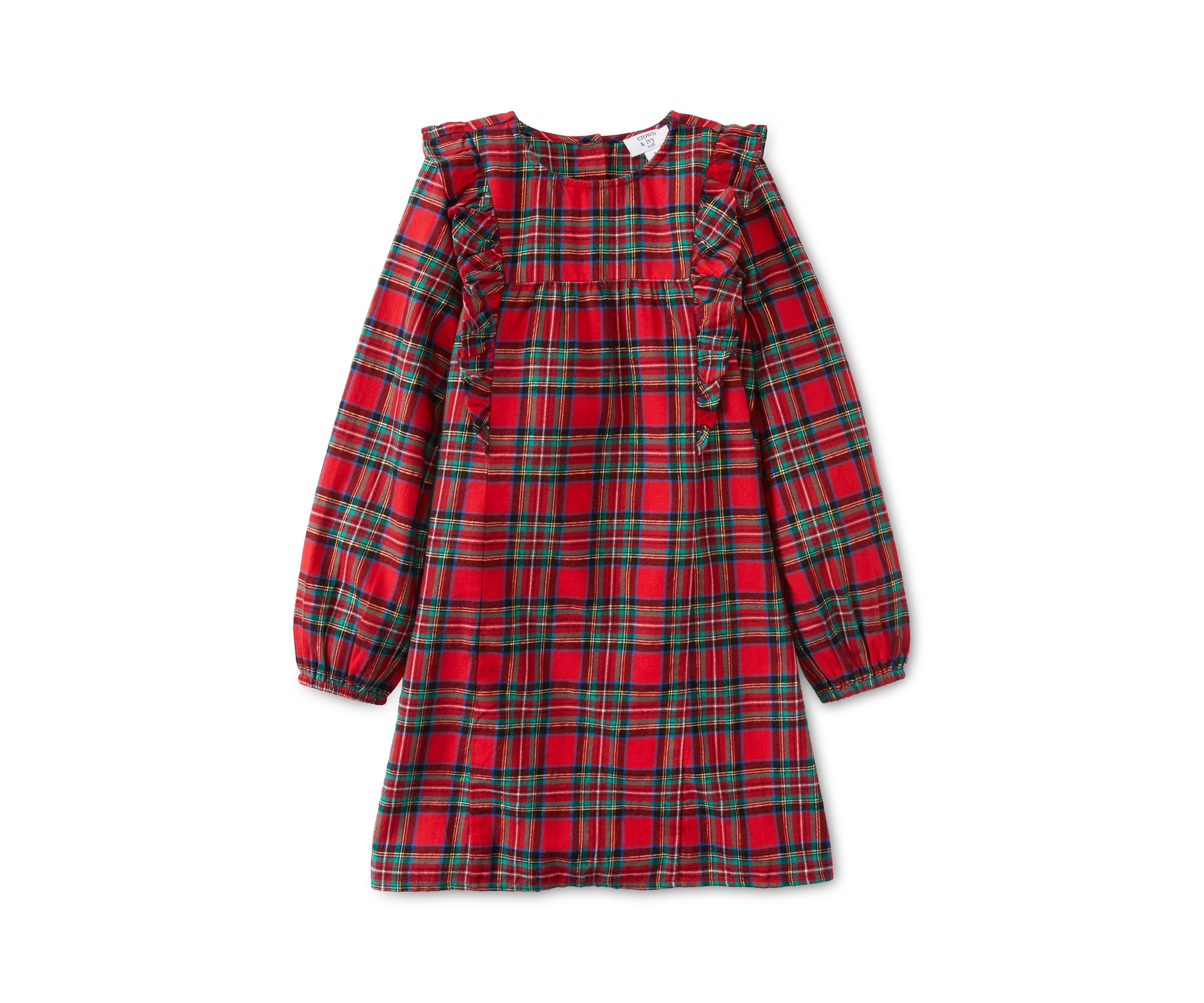 Girls 4-6x Ruffle Front Plaid Dress