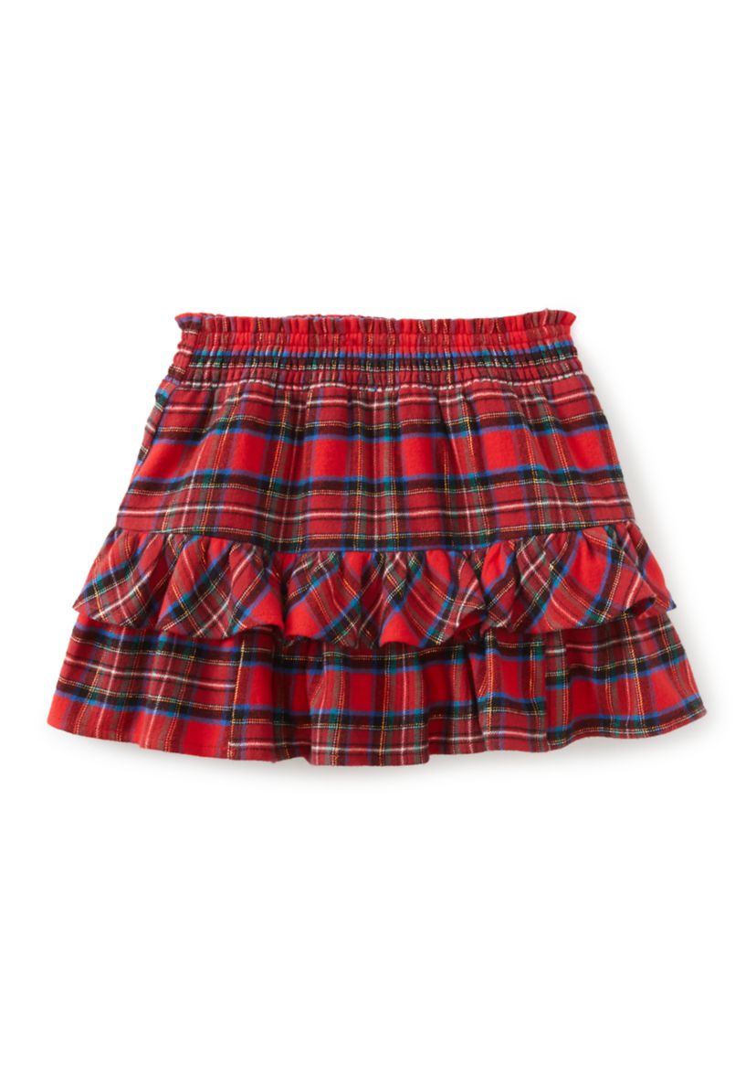 Girls 4-6x Smocked Plaid Skirt 