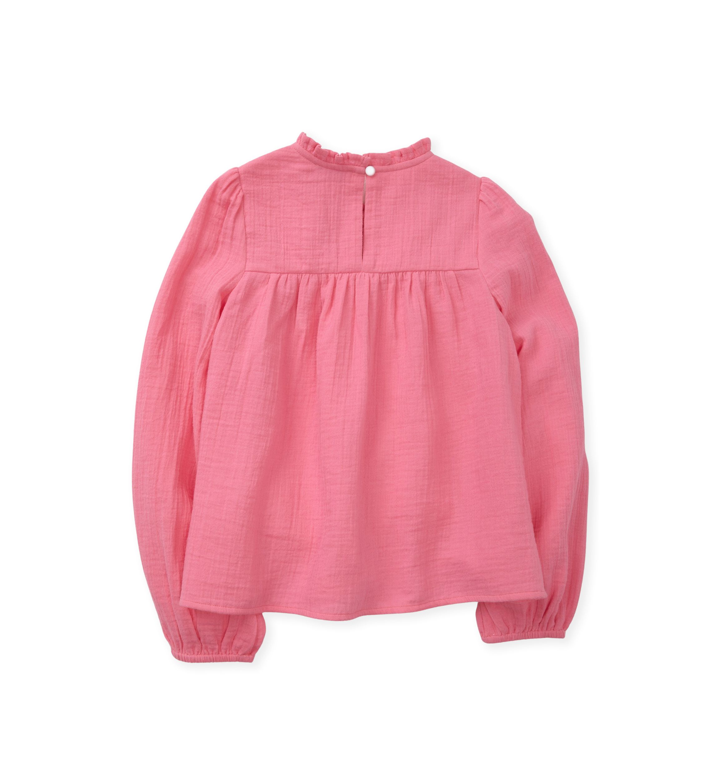 Girls 4-6x Long Sleeve Ruffle Neck Top