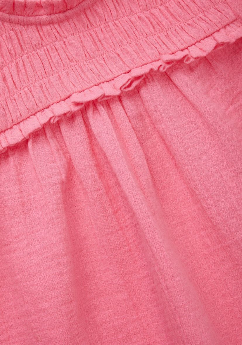 Girls 4-6x Long Sleeve Ruffle Neck Top