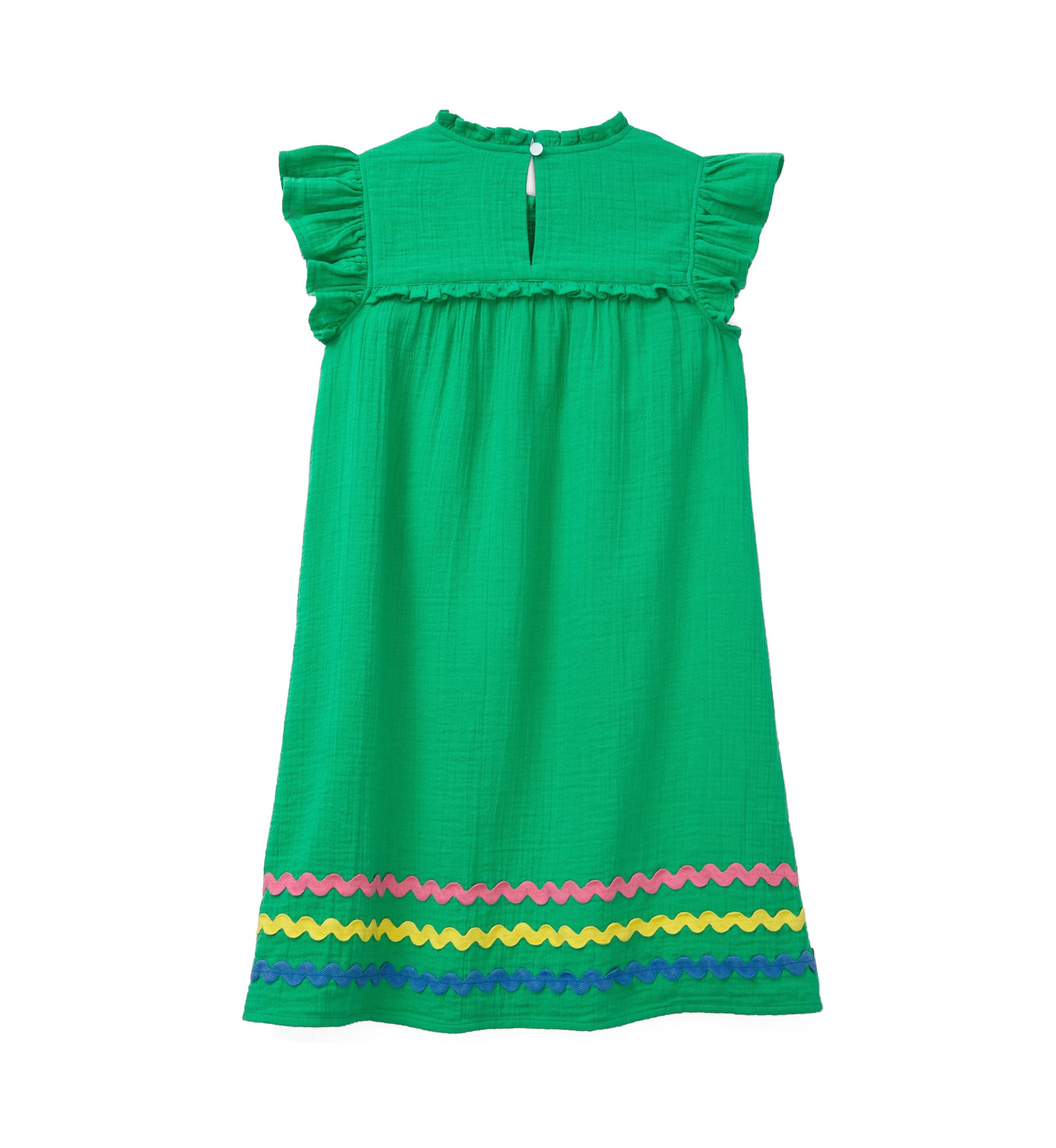 Girls 4-6x High Neck Ruffle Dress