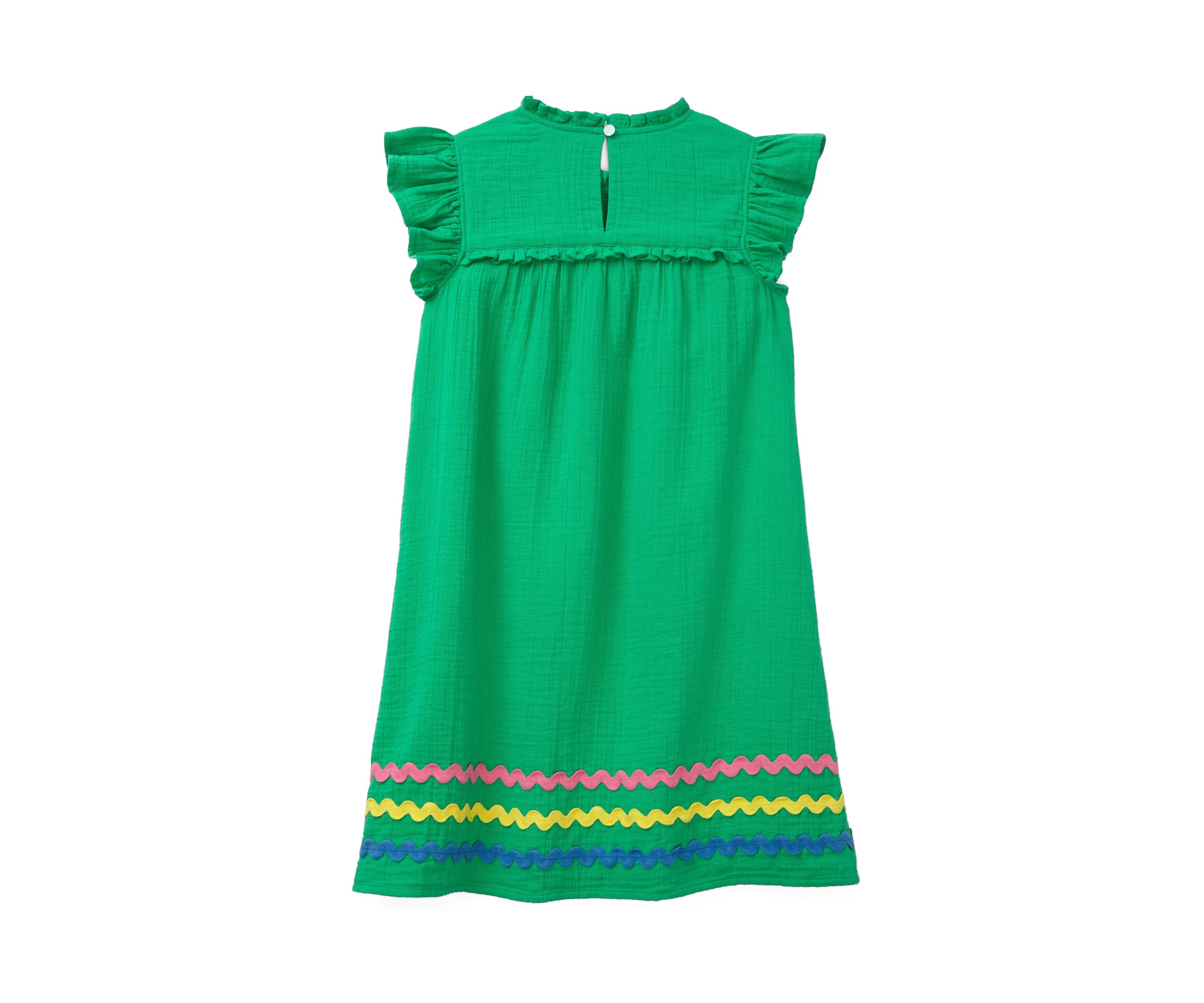 Girls 4-6x High Neck Ruffle Dress