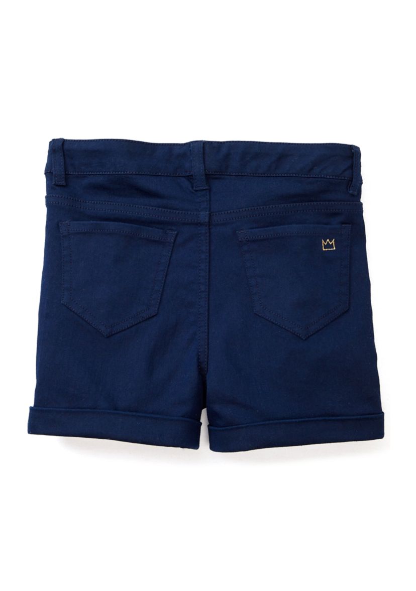 Girls 4-6x Stretch 5 Pocket Roll Cuff Shorts