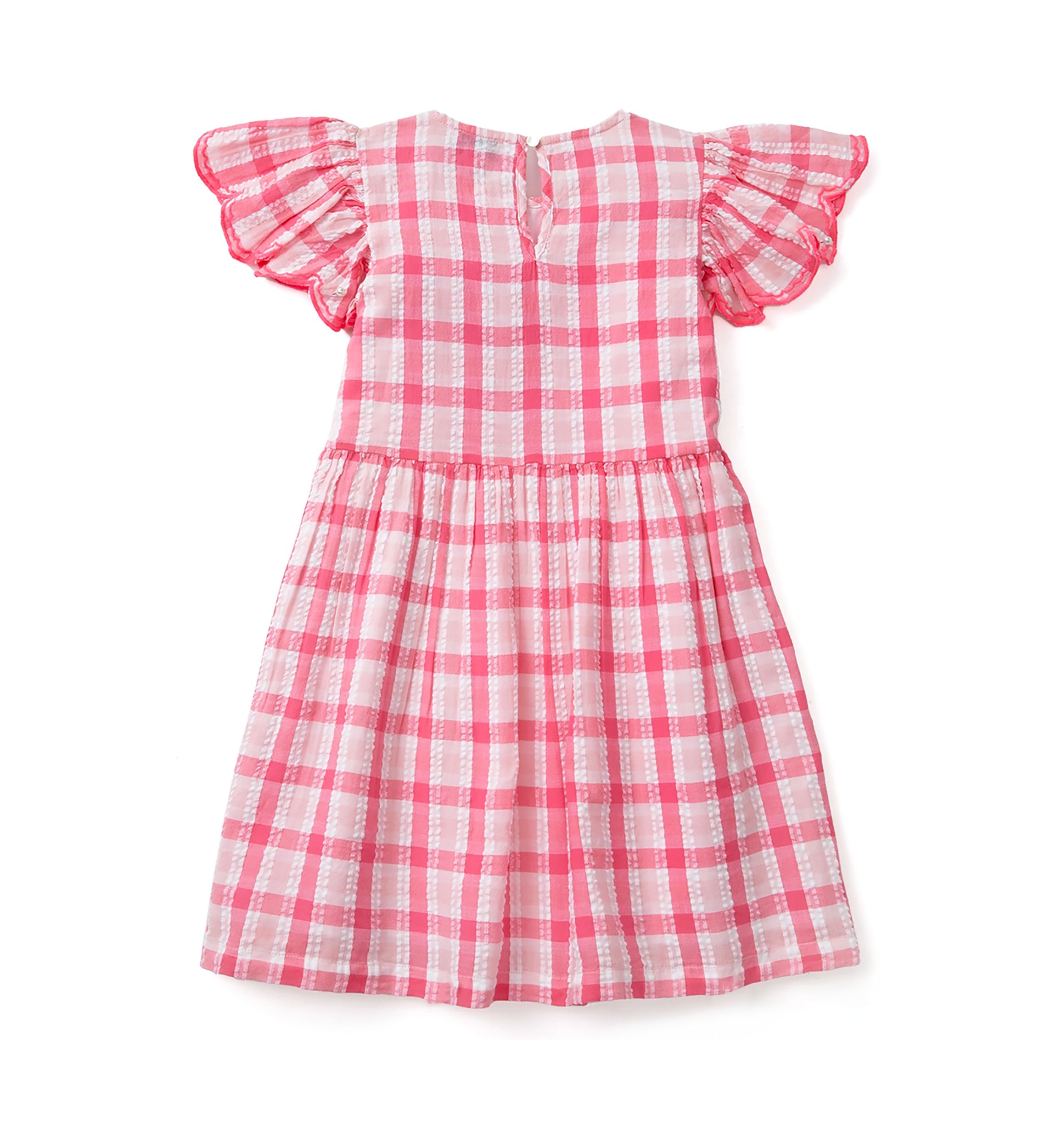 Girls 4-6x Yarn Dyed Flutter Sleeve Dress
