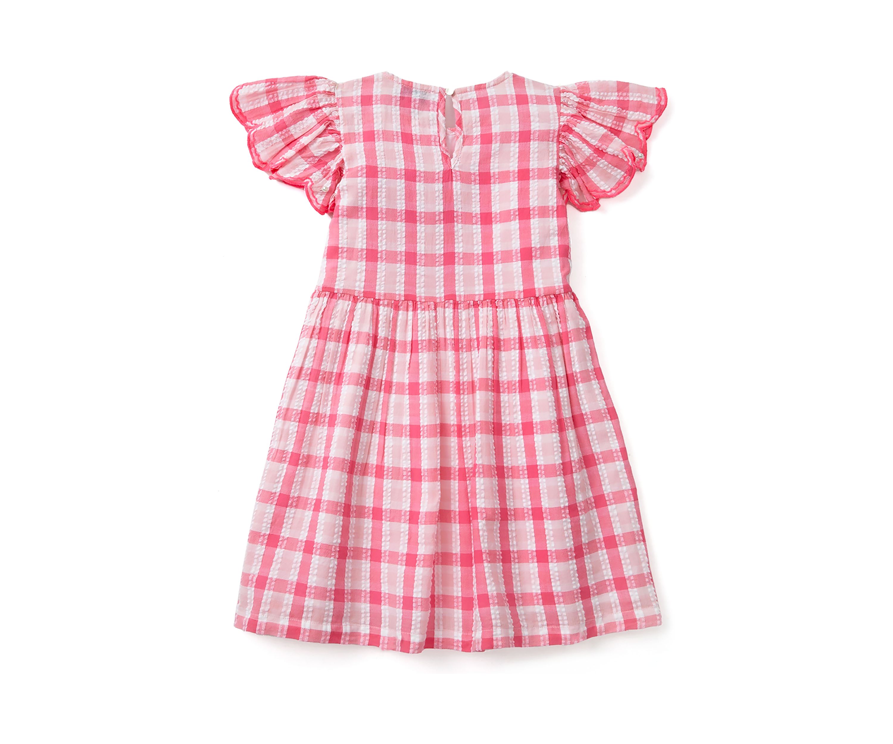 Girls 4-6x Yarn Dyed Flutter Sleeve Dress
